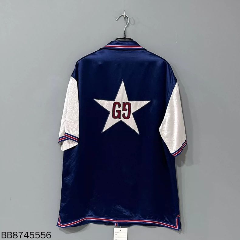 Gucci Gucci Blue and white stitching short-sleeved shirt 2502-Nex Size US M / EU 48-50 / 2 - 3 Thumbnail