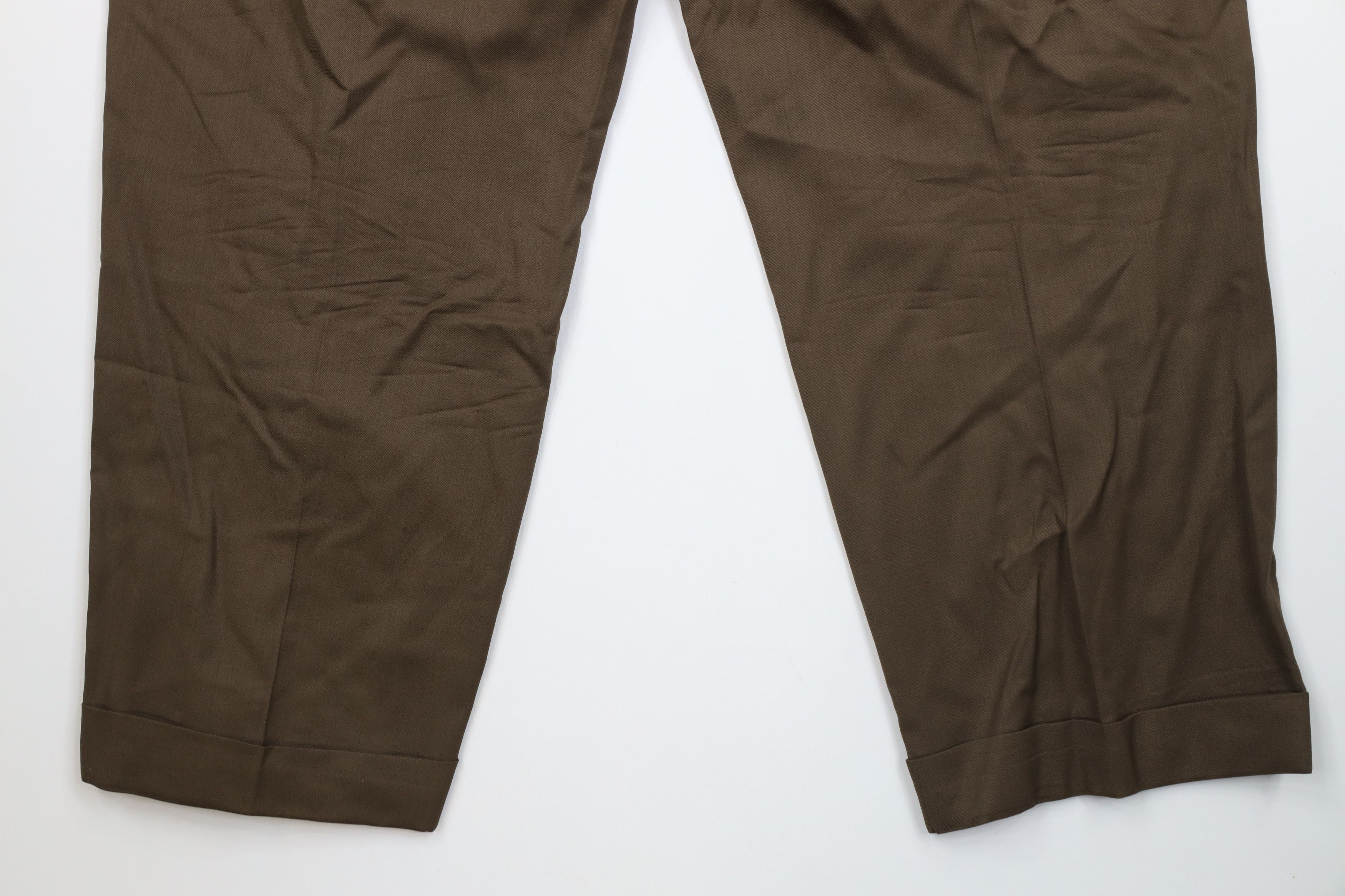 Jos. A. Bank Vintage Jos A Bank Wool Knit Wide Leg Chino Pants Brown Size US 38 / EU 54 - 12 Thumbnail