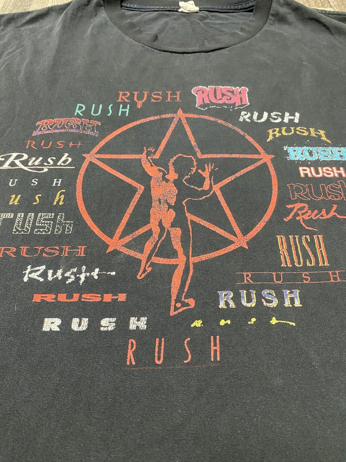 Band Tees Vintage Rush All Logos Tee Distressed Sun Faded T Shirt Y2K Size US XXL / EU 58 / 5 - 4 Thumbnail