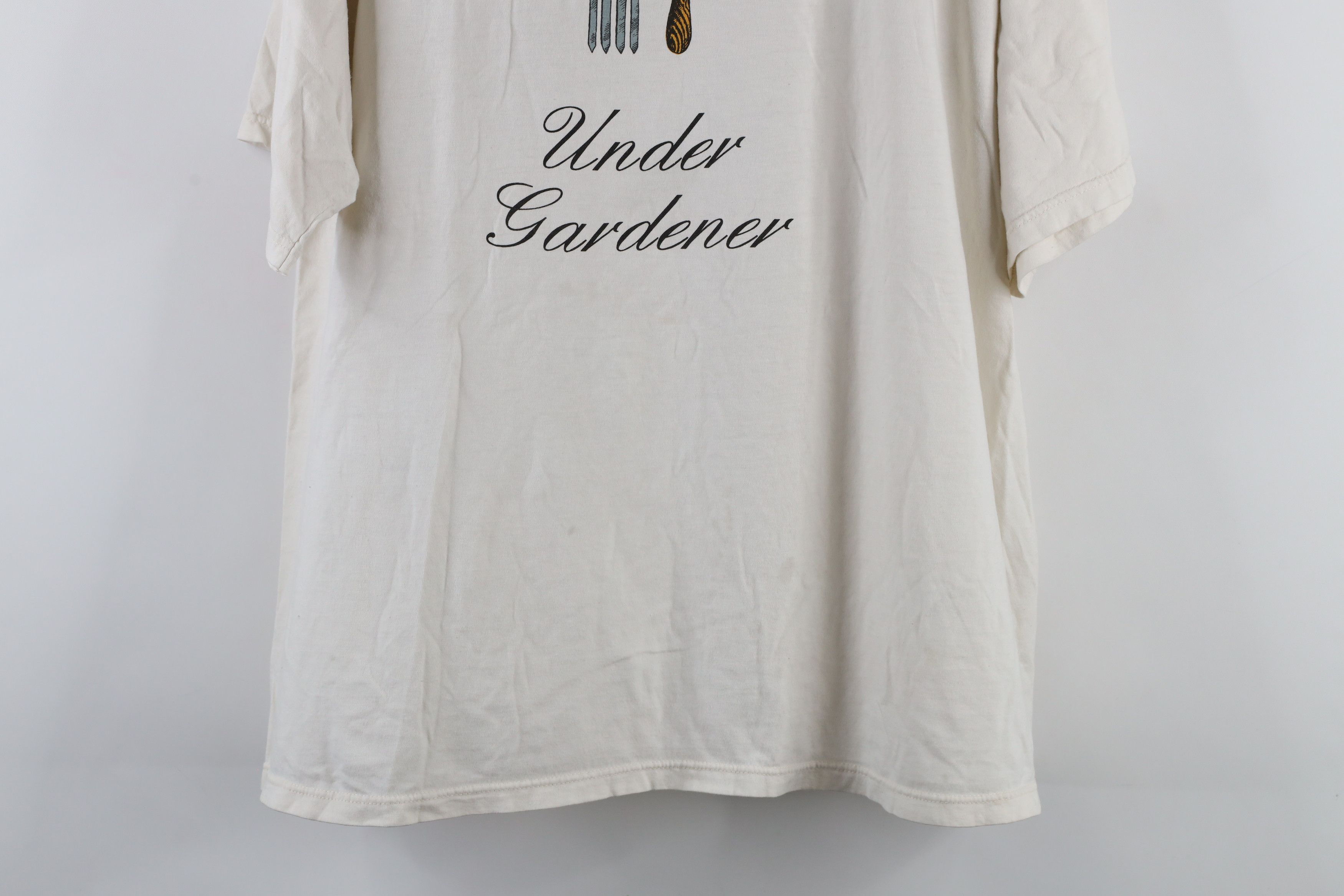 Vintage Vintage 90s Streetwear Spell Out Under Gardener T-Shirt Size US L / EU 52-54 / 3 - 3 Thumbnail