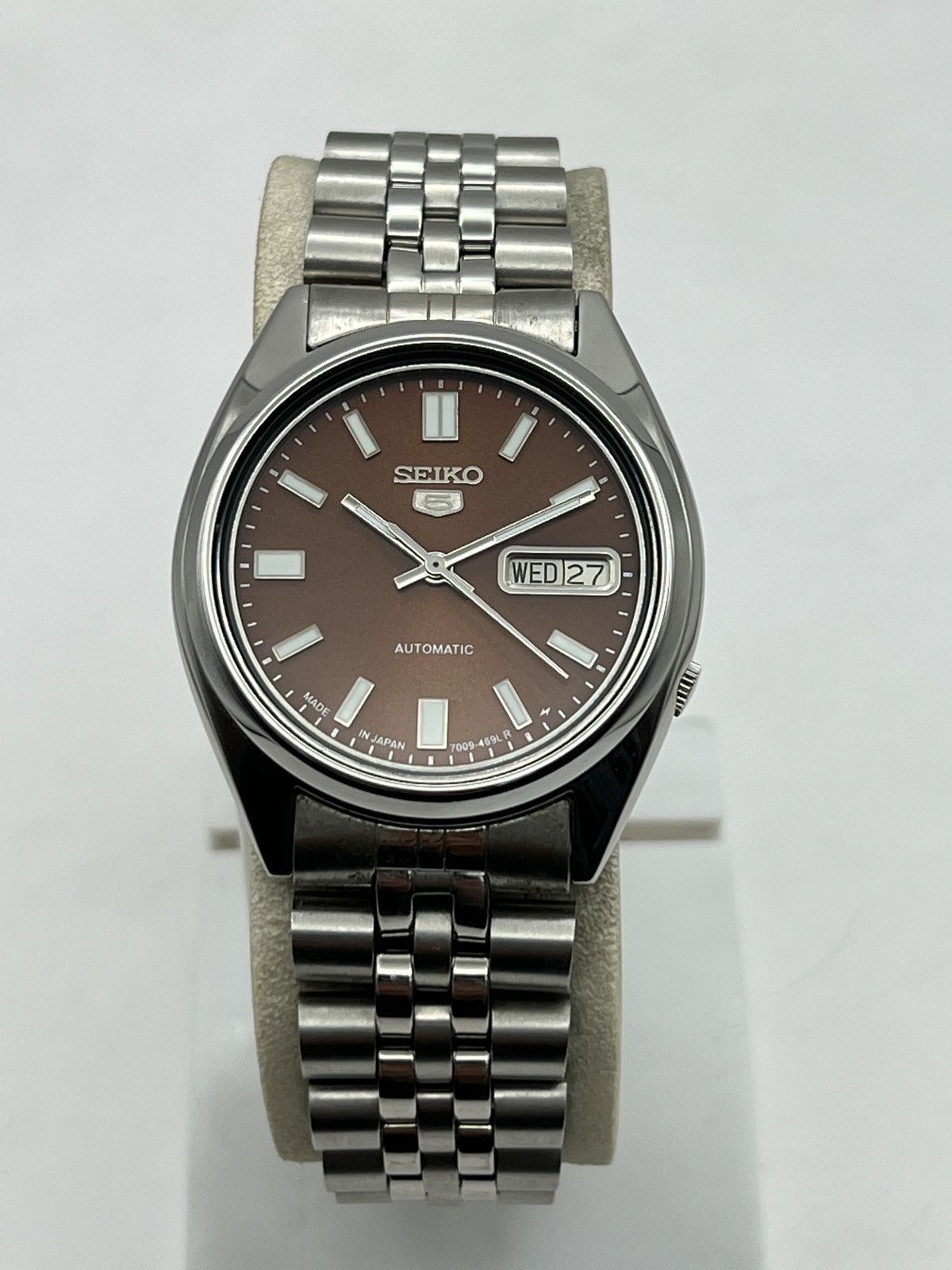 Seiko SEIKO5 SNX447 BROWN Sunburst Dial Automatic 17 Jewels Japan. Size 36 - 2 Thumbnail