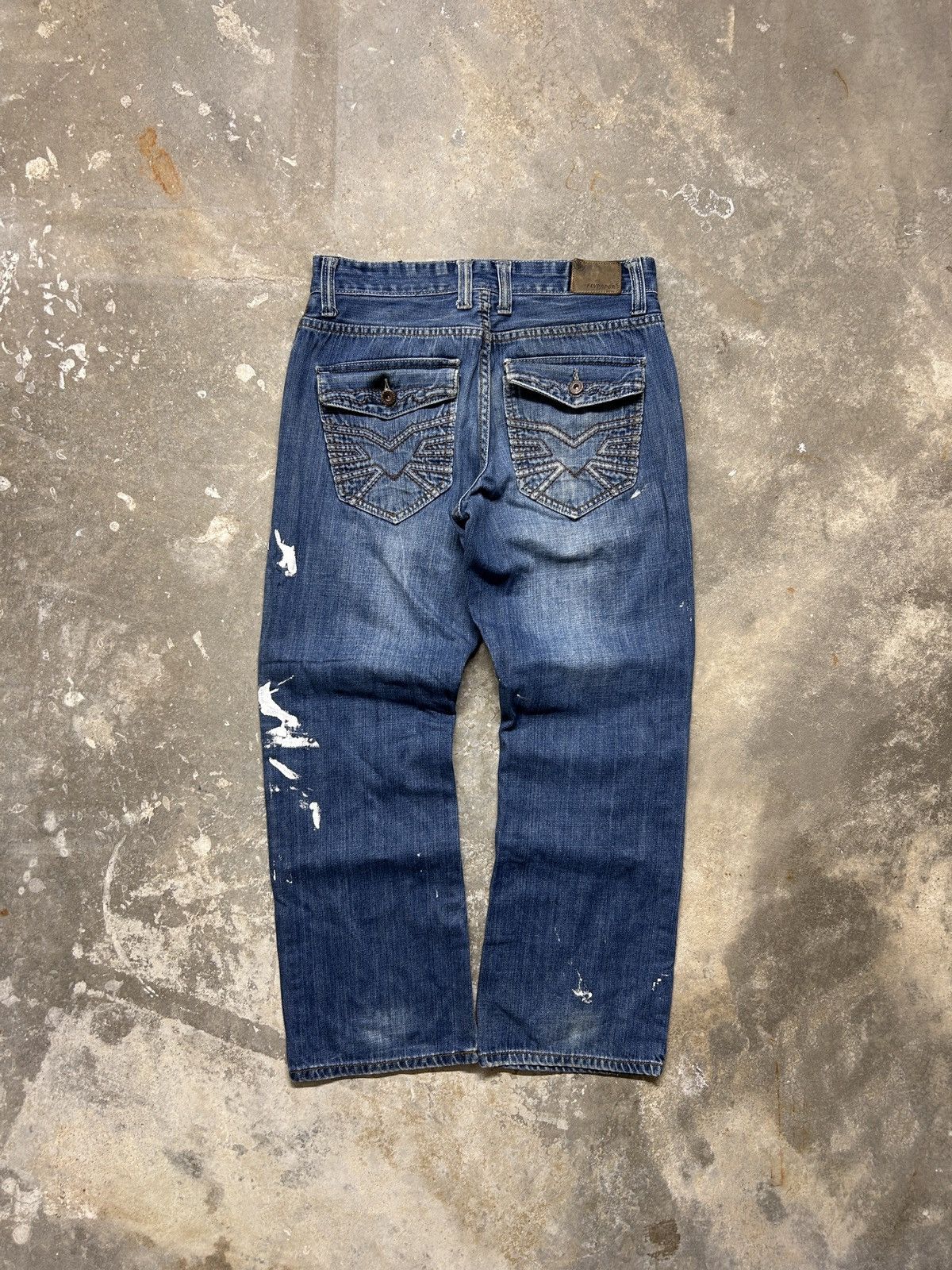Flypaper Jeans Vintage Y2K Flypaper Painted Embroidered Denim Jeans Size US 31 - 1 Thumbnail