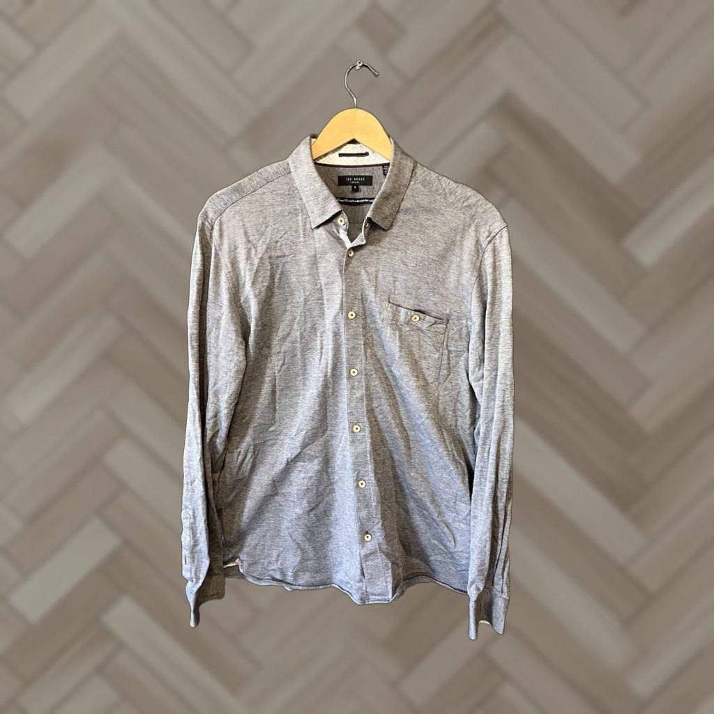 Ted Baker Ted Baker Mens Gray Long Sleeve Button-Up Shirt Size S Size US S / EU 44-46 / 1 - 1 Thumbnail