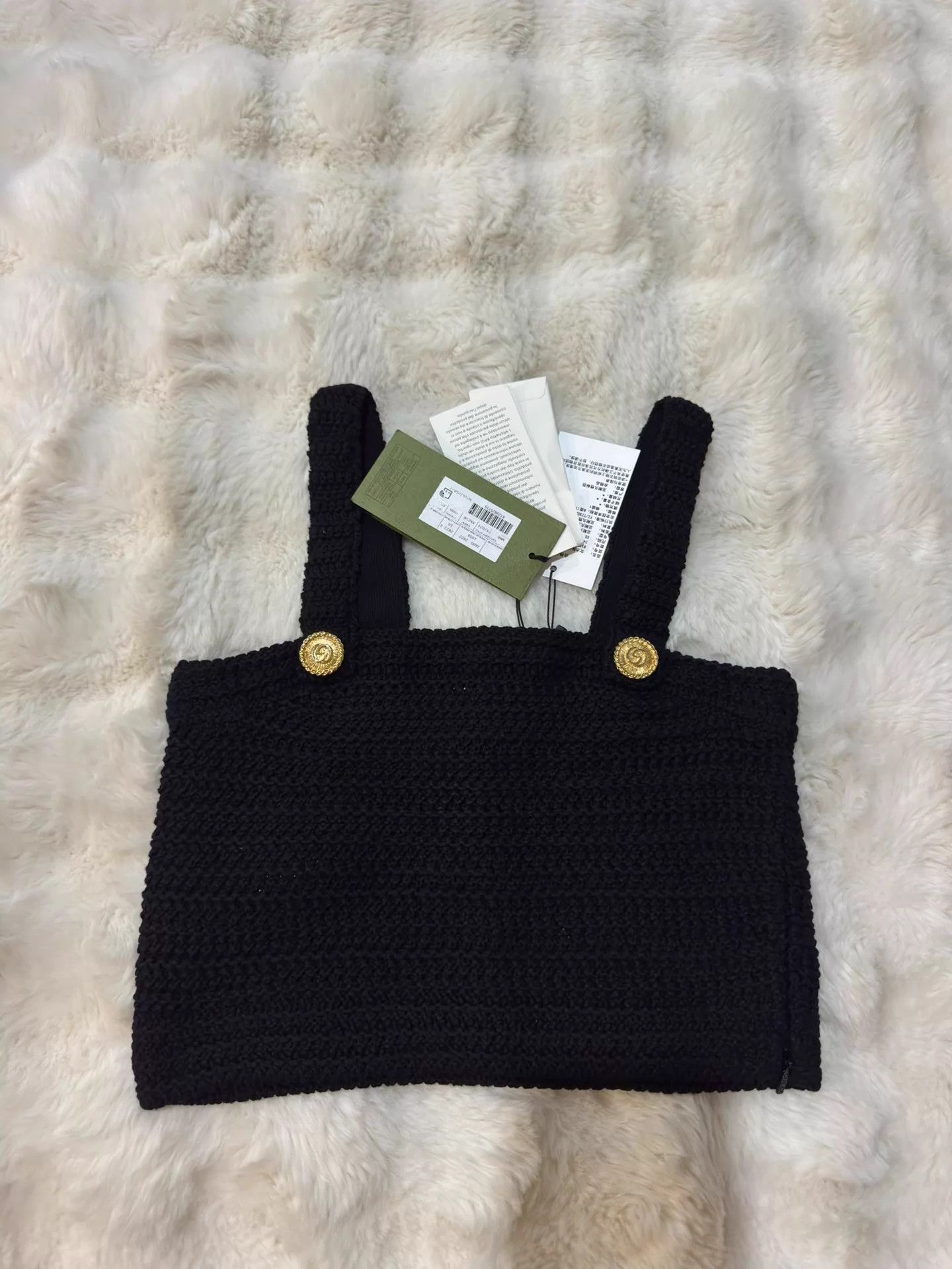 Gucci Gucci Black & Gold Buckle Woven Cami Top XS Size XS / US 0-2 / IT 36-38 - 1 Thumbnail