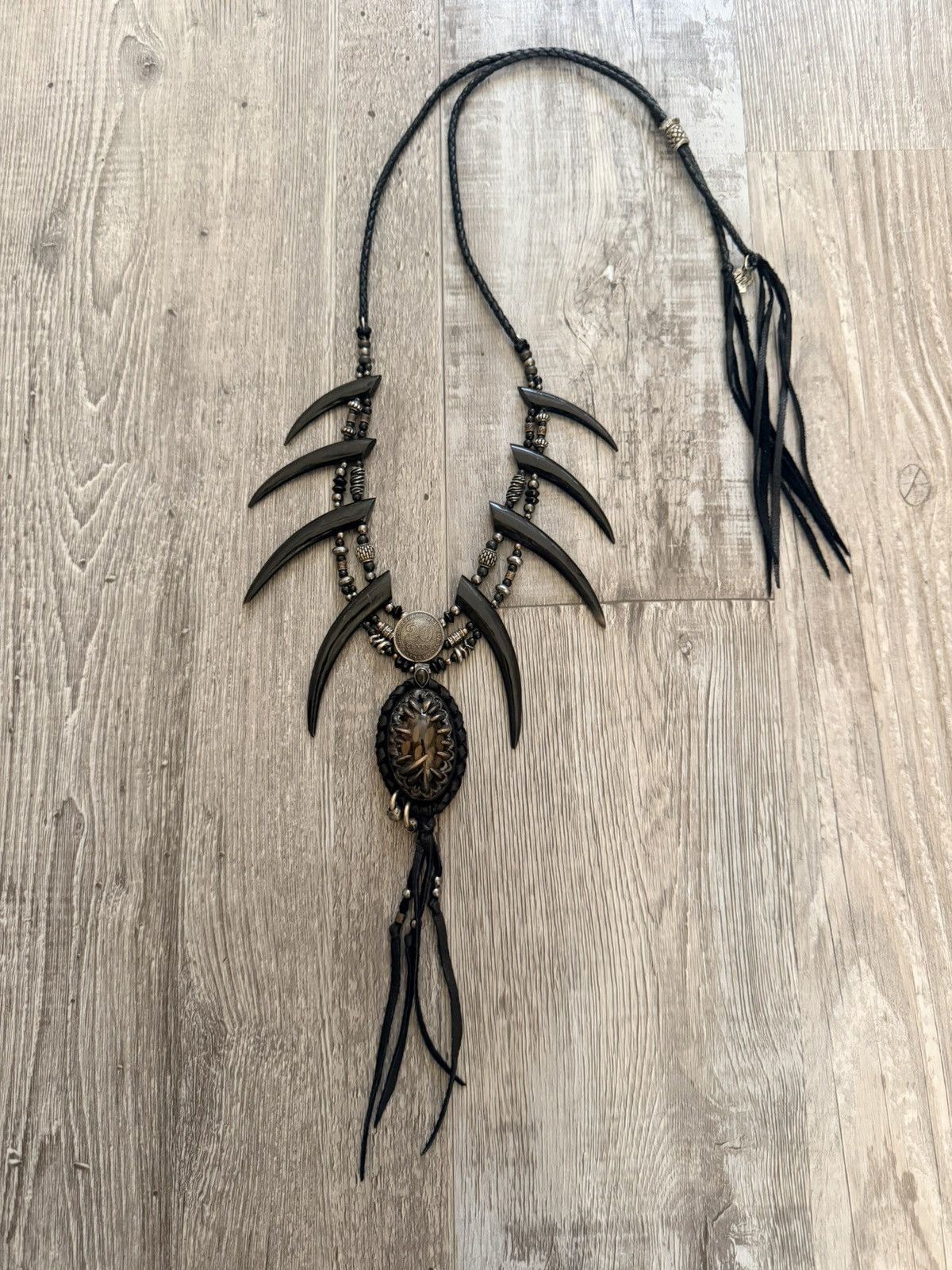 14th Addiction 14th Addiction Claw Fang Beaded Necklace Size ONE SIZE - 2 Thumbnail