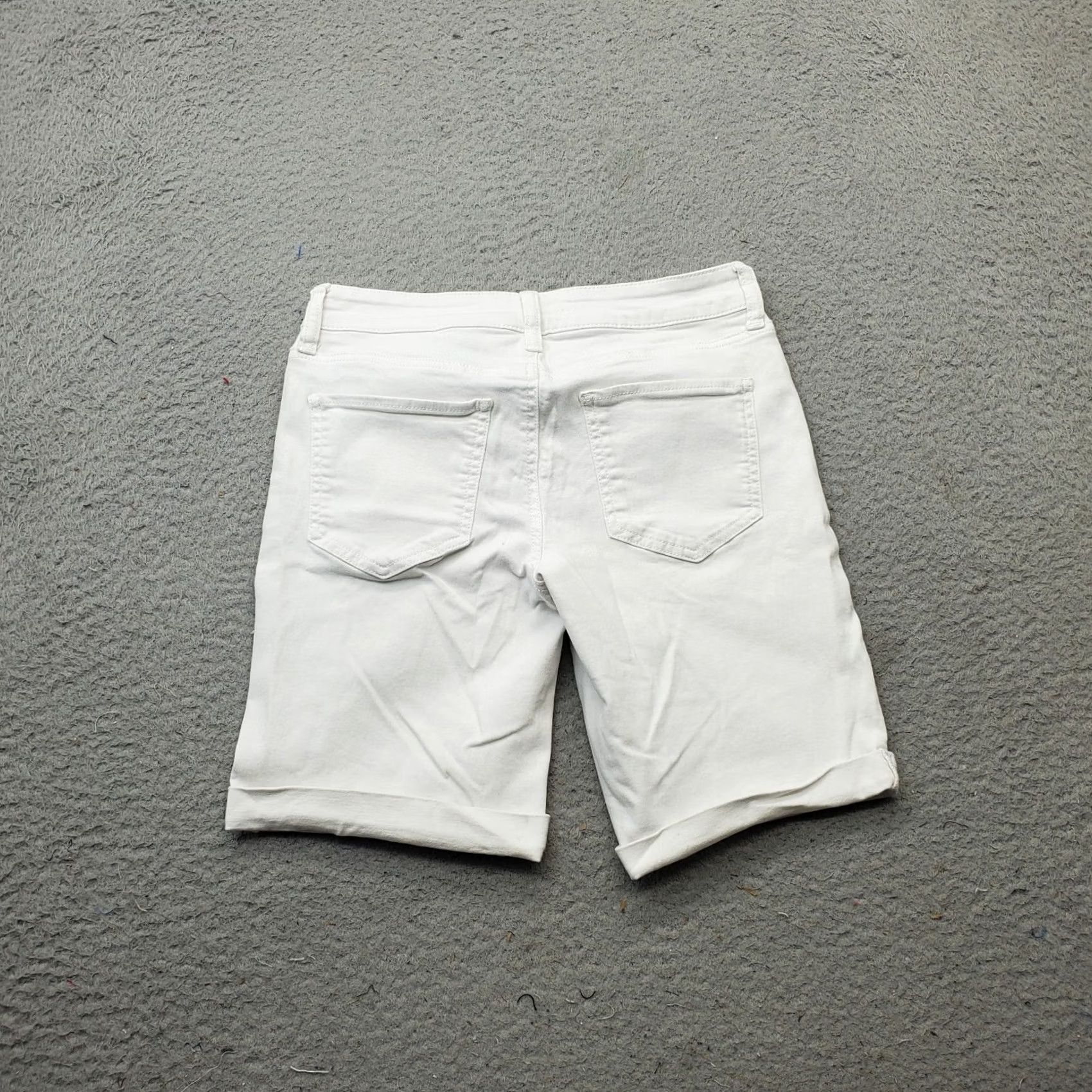 Denime SO Bermuda Shorts Womens Size 3 White Denim Light Wash Low Rise Outdoor Zip Fly Shirt Size 26" / US 2 / IT 38 - 2 Thumbnail