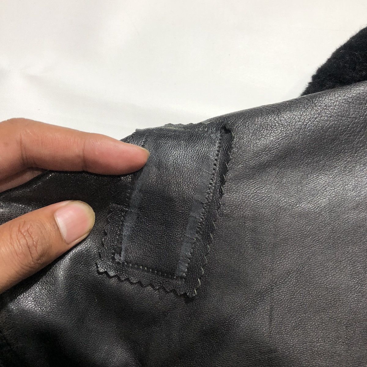 Japanese Brand × Vintage Rare Vintage Nuovo Nero Fur Leather Jacket Size US M / EU 48-50 / 2 - 12 Thumbnail
