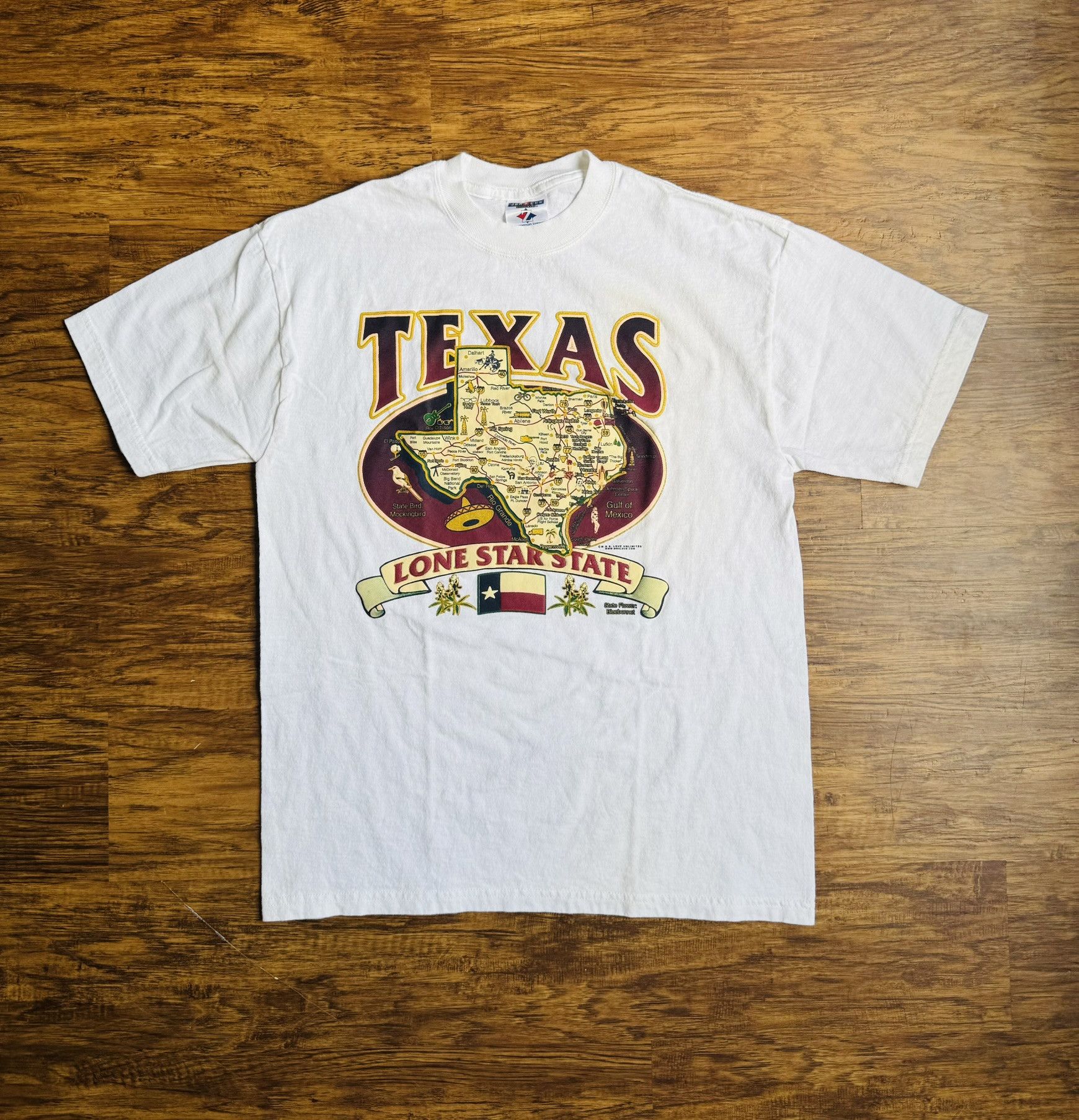 Jerzees Vintage Texas Map Lone Star State Jerzees T-Shirt Medium Size US M / EU 48-50 / 2 - 1 Thumbnail