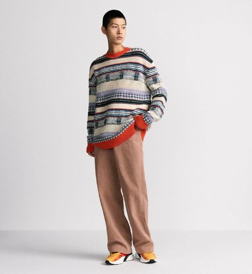 Dior o1w1db11025 513M607 Wool Blend Knit Sweater Multicolor Size US L / EU 52-54 / 3 - 4 Thumbnail
