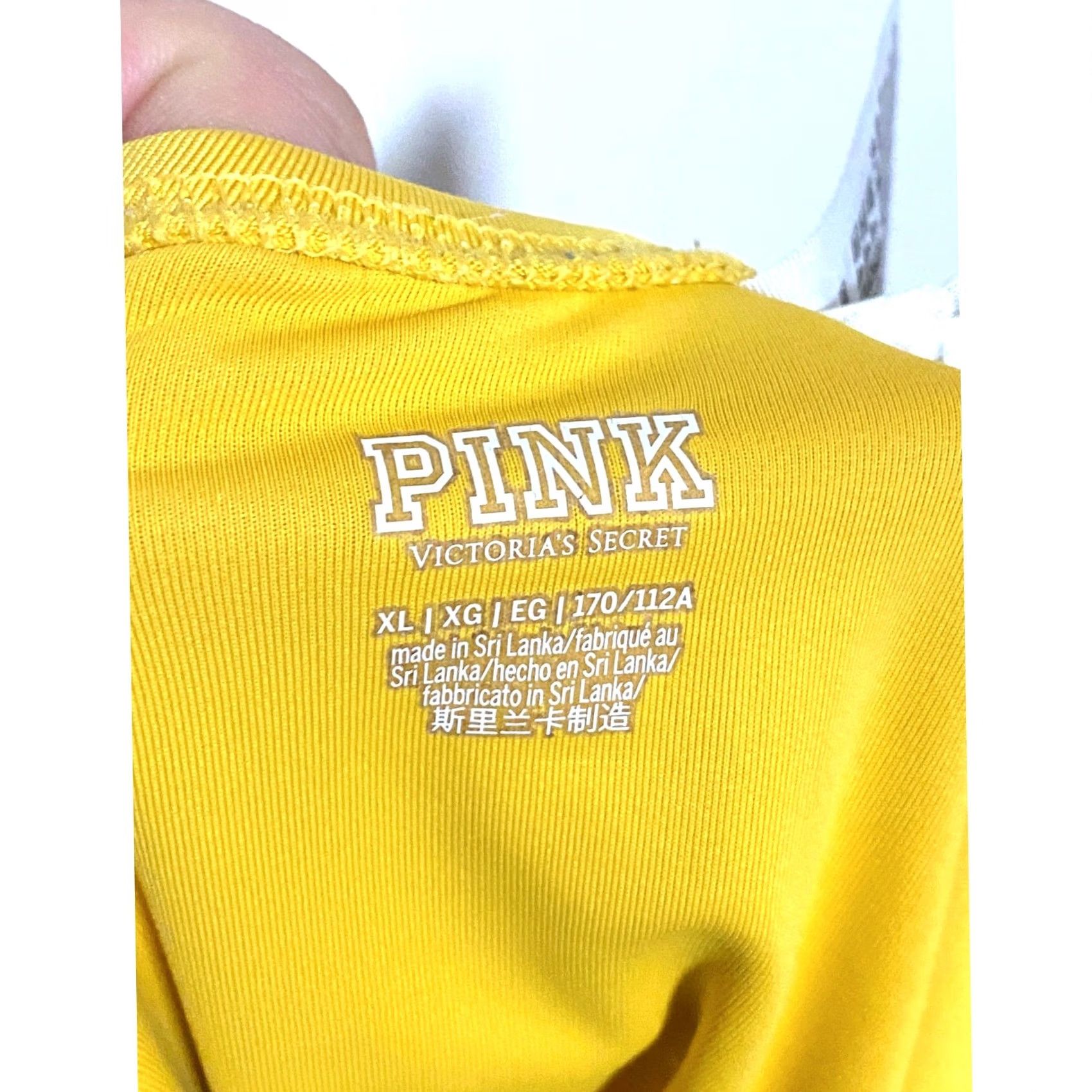Pinko Victorias Secret Pink Yellow One Piece Swim Suit XL Ribbed Strappy Sides Summer Womens Size XL / US 12-14 / IT 48-50 - 6 Thumbnail