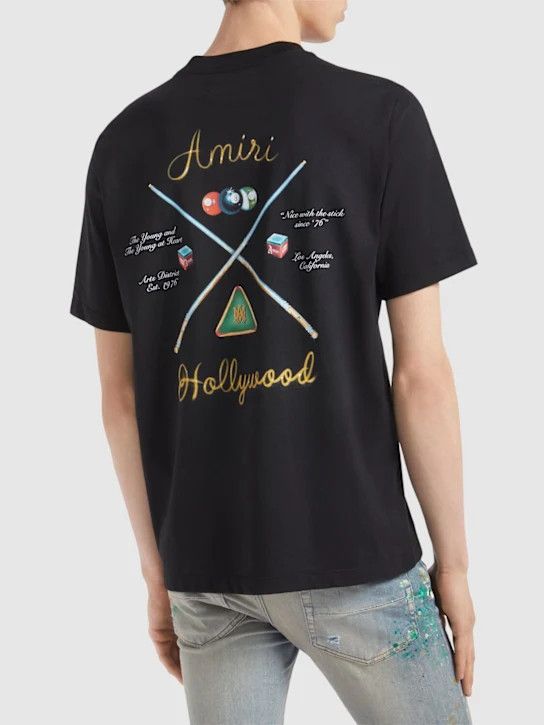Amiri o1lsvrm0425 Pool Cue Cotton T-Shirt in Black Size US XXL / EU 58 / 5 - 4 Thumbnail