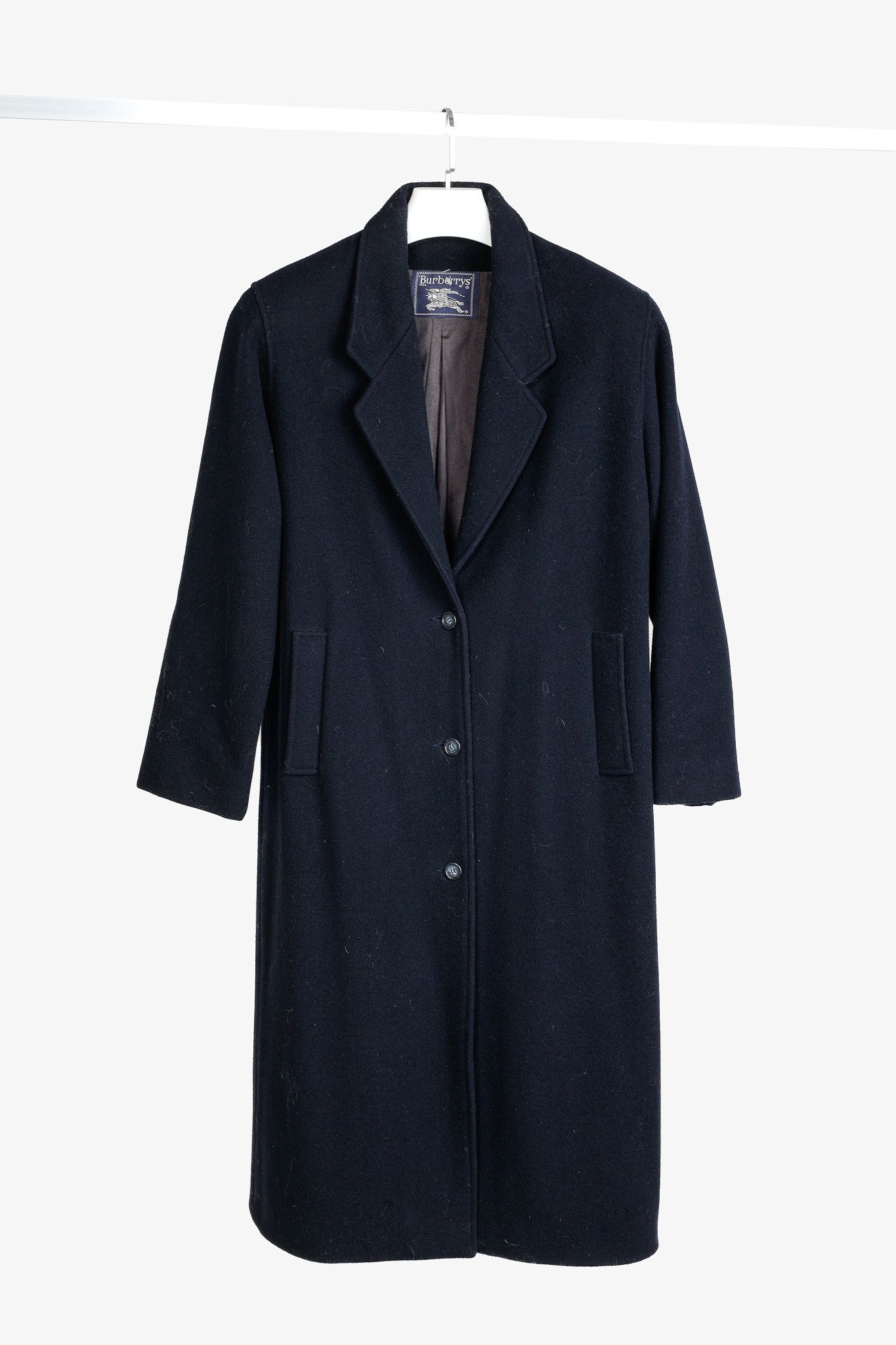 Burberry Burberry Vintage Navy Wool Chesterfield Coat Size US L / EU 52-54 / 3 - 1 Thumbnail