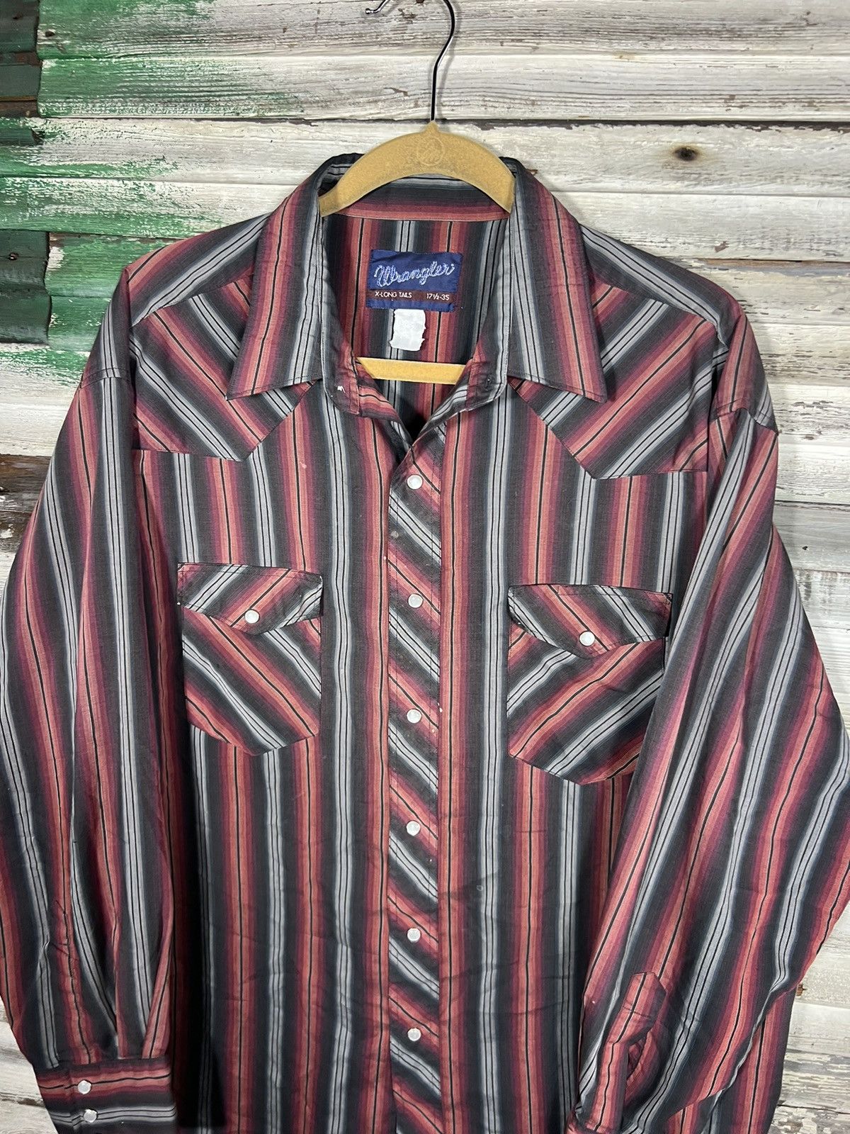 Vintage × Wrangler Vintage Striped Wrangler Western Wear Shirt Size US XL / EU 56 / 4 - 3 Thumbnail