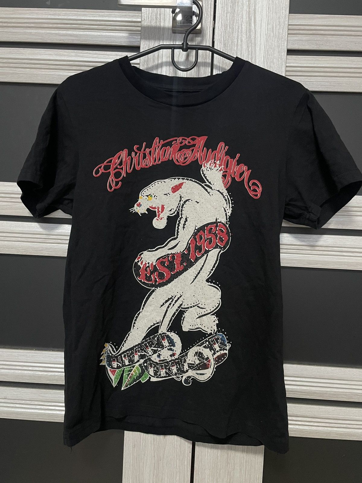Ed Hardy Vintage Cristian Audigier By Ed Hardy Rhinestones Style Tee Size US L / EU 52-54 / 3 - 1 Thumbnail