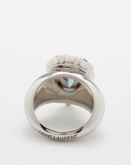 Saint Laurent Paris o1b1hav111124 Size: OS / Emerald Princess Ring in Silver Size ONE SIZE - 3 Thumbnail