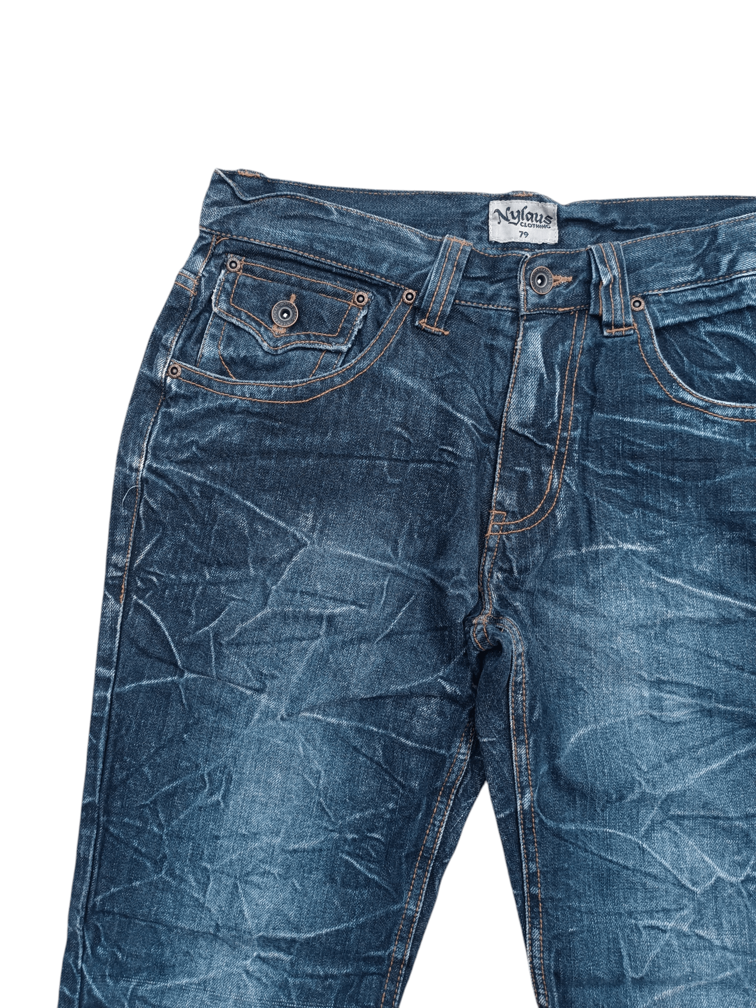 Japanese Brand FLARED NYLAUS WHISKERS JEANS VERY RARE Size US 31 - 12 Thumbnail