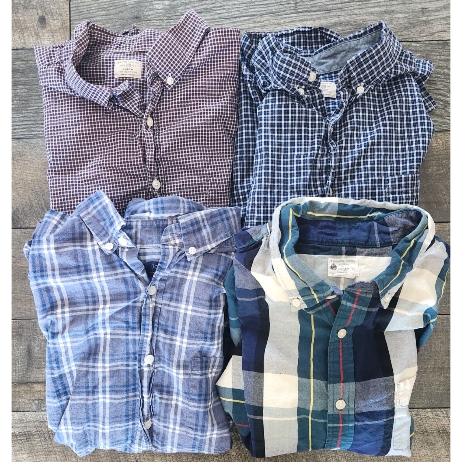 J.Crew J. Crew Button Up Shirt XL 4 Lot Men's Plaid Long Sleeve Cotton Button-Down Shirt Casual Weekend Classic Style Size US XL / EU 56 / 4 - 2 Thumbnail