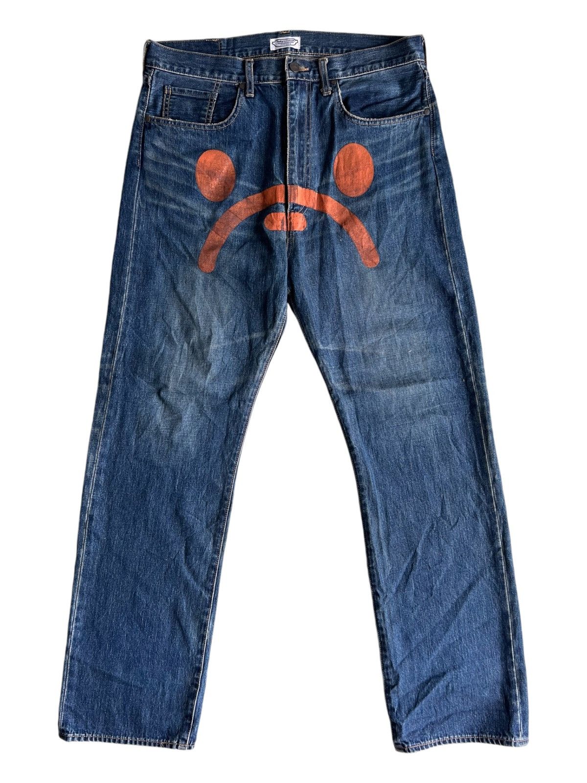 Bape Vintage Bape Baby Milo Sad Face Logo Baggy Denim Jeans Size US 34 / EU 50 - 2 Thumbnail