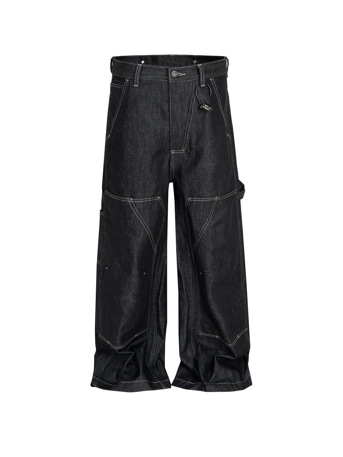 Japanese Brand Black Baggy Carpenter Jeans, Loose Fit Workwear Pants Size US 30 / EU 46 - 8 Thumbnail