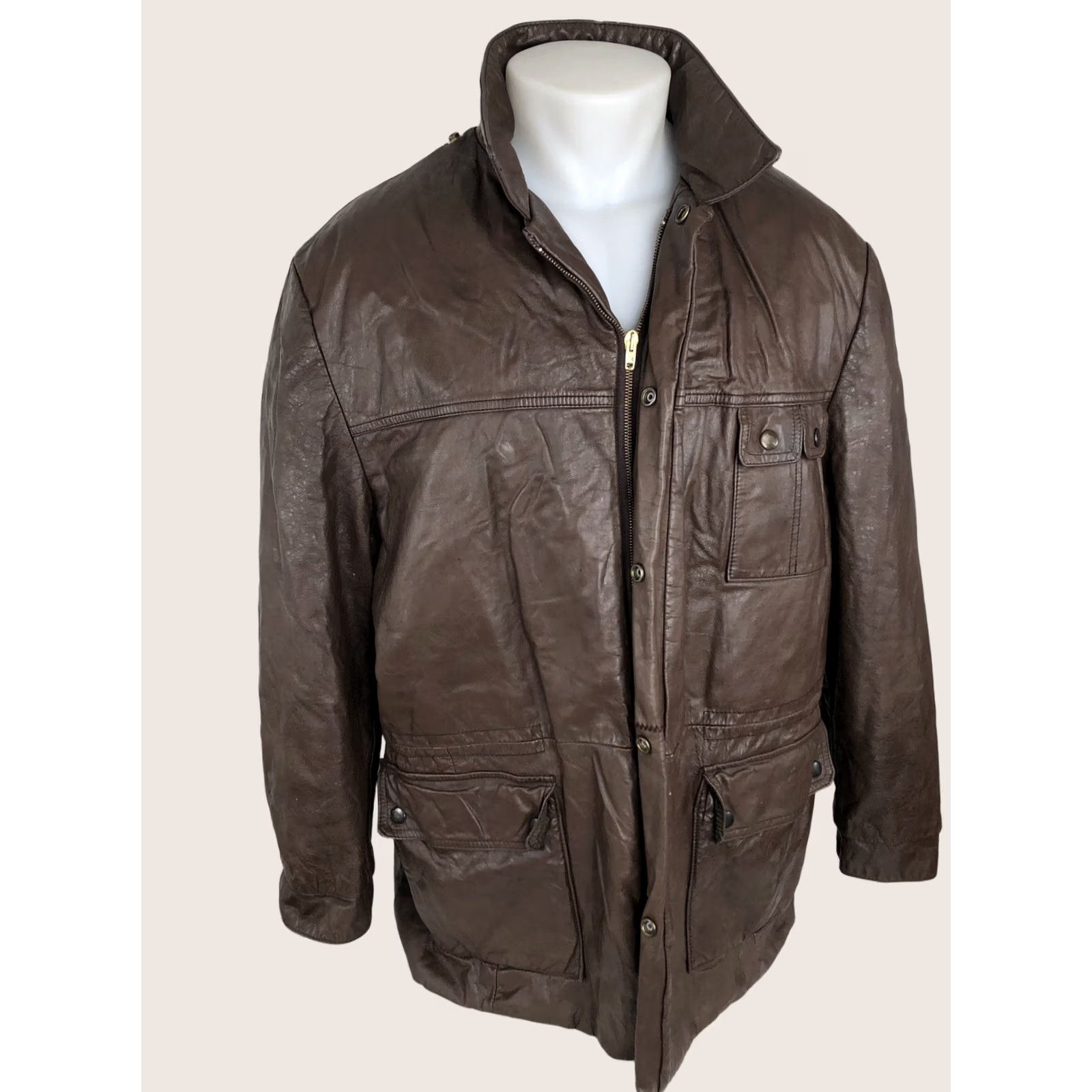 Vintage FIELDMASTER Field Jacket Mens 44R Leather Lined Vintage Brown Chore Farm Jacket Size US S / EU 44-46 / 1 - 1 Thumbnail