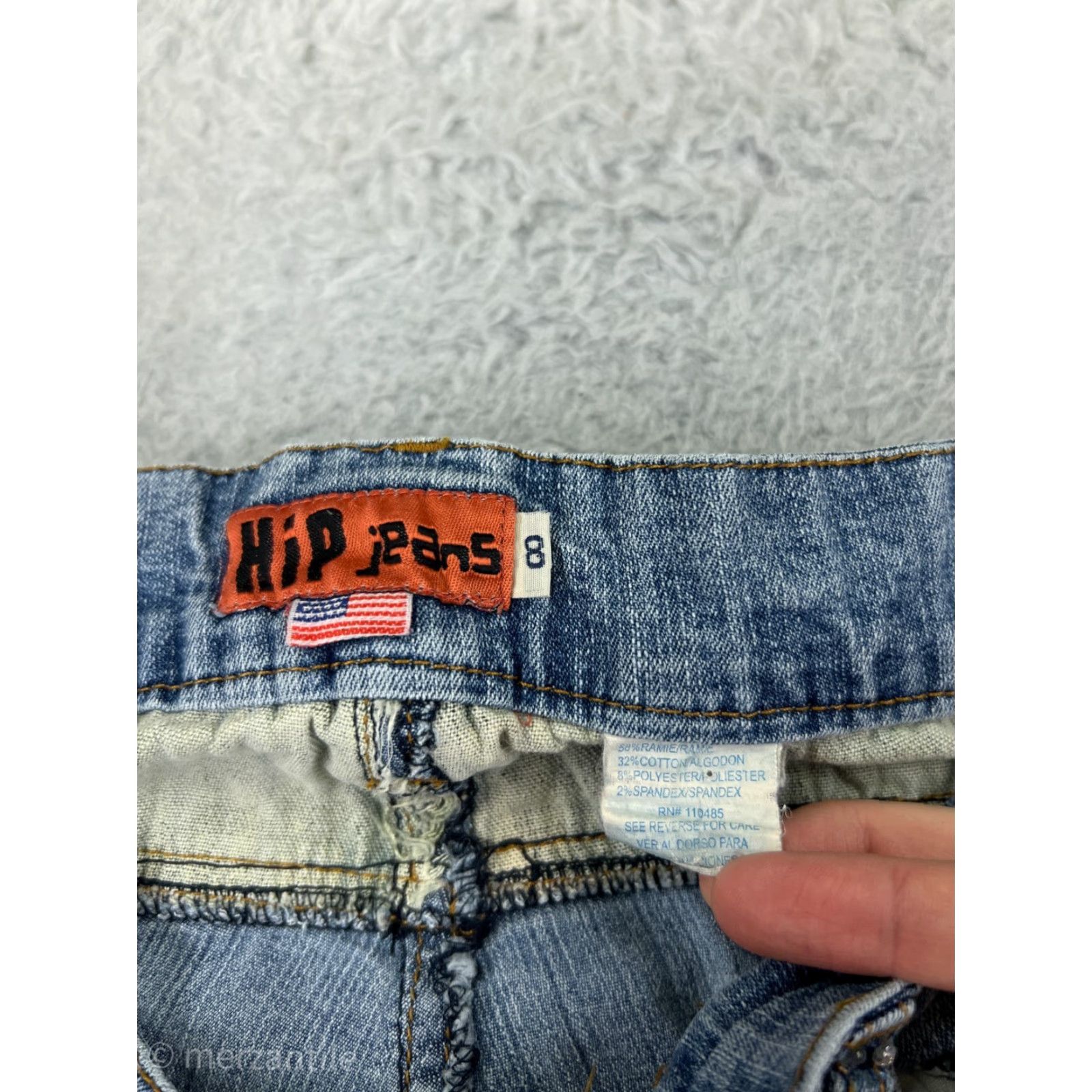 Vintage Hip Jeans Womens Jeans Bootcut 27 Blue Denim Camouflage Patch Embellished Distressed Size 27" / US 4 / IT 40 - 4 Thumbnail