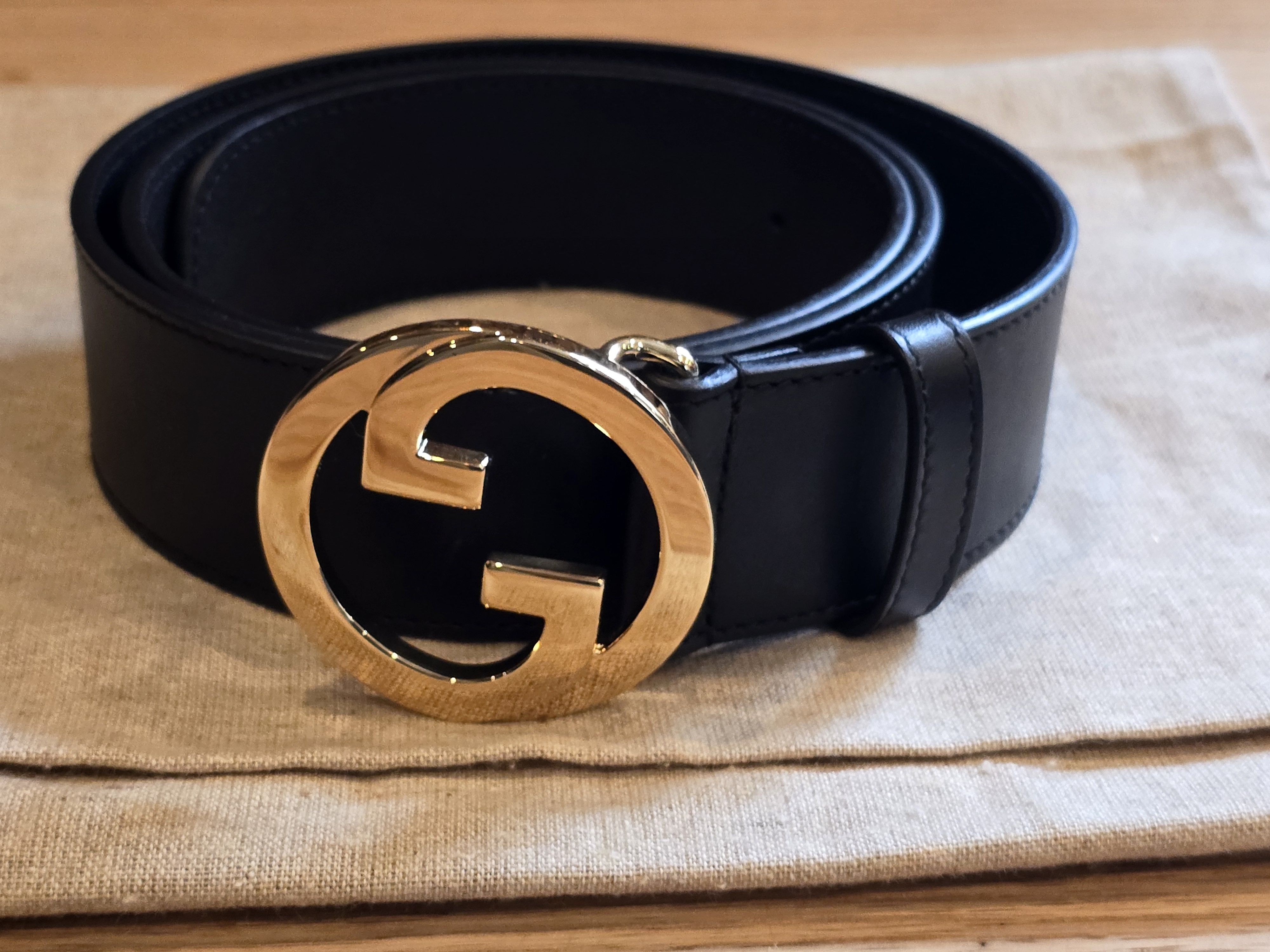 image of Gucci Blondie Black Belt Size 90-36 New With Out Tags, Women's