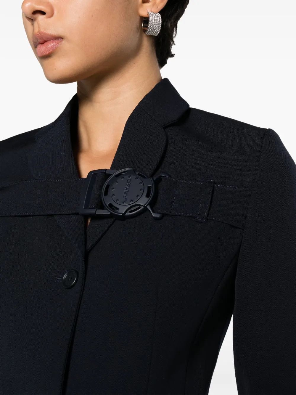 Off-White o1y1125 Blazer in Midnight Blue Size S / US 4 / IT 40 - 2 Thumbnail