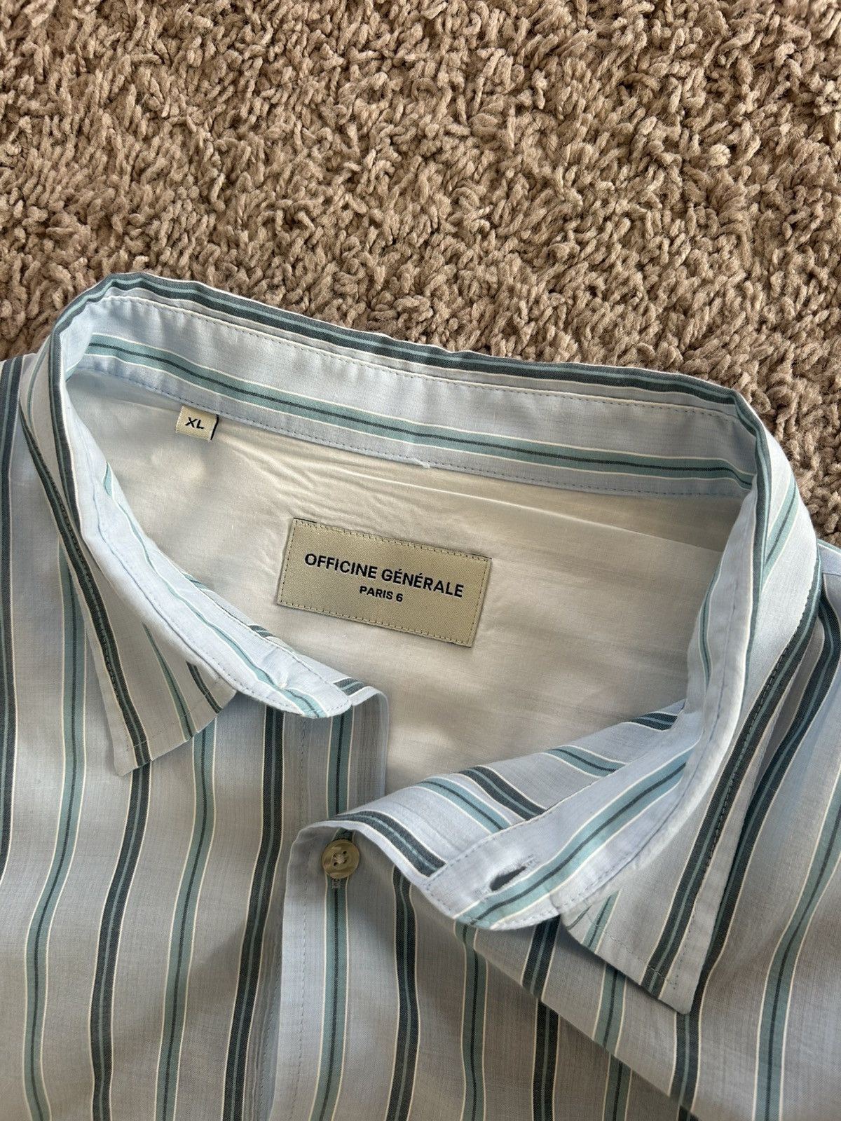 Officine Generale Benoit Stripe Shirt Size US L / EU 52-54 / 3 - 4 Thumbnail
