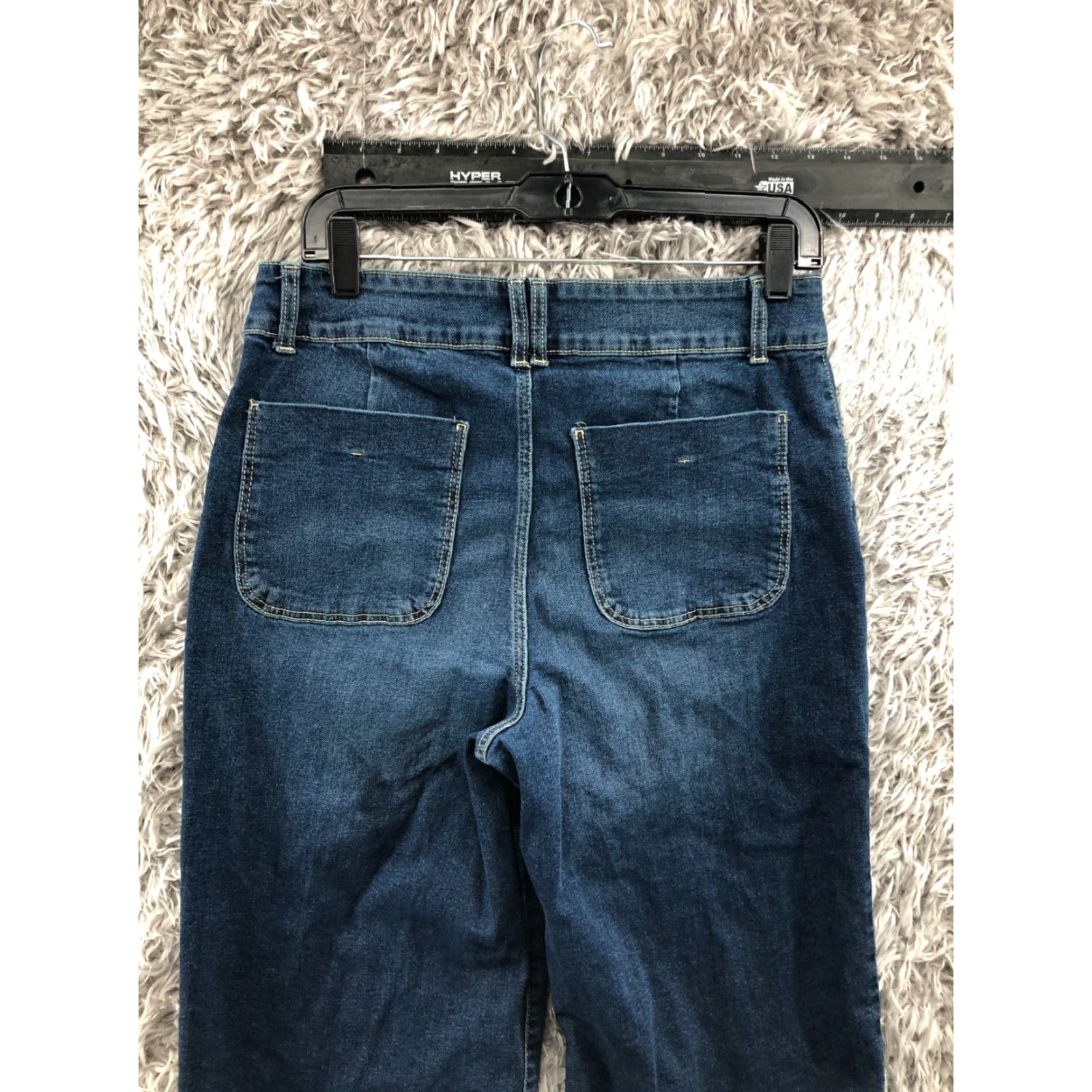 Vintage Falls Creek Jeans Womens Cropped Regular Blue Medium Wash 26 Inseam 5-Pocket Denim Cotton Belt Loops Zip Button Logo Vintage No Size 34" / US 12 / IT 48 - 6 Thumbnail