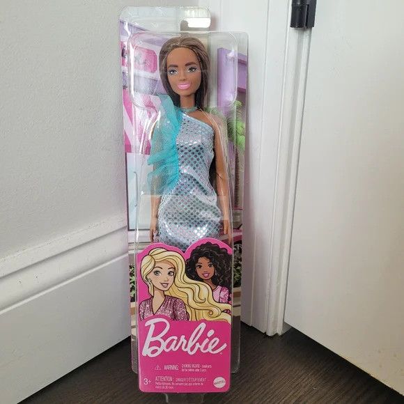 Barbie Glitz Doll Lt Blue Dress Glam Holiday Party Sequins