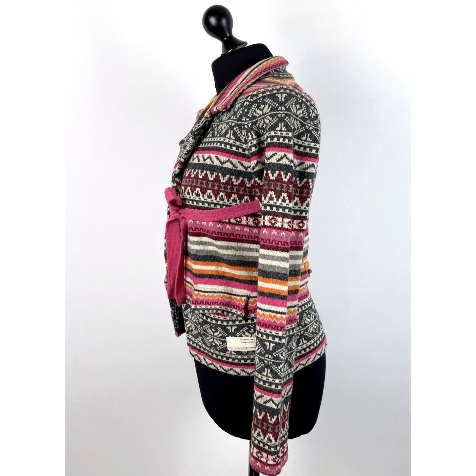 Vintage Odd Molly Cardigan Womens Wool Multicoloured Size 1 S Long Sleeve Wrap Robe 52 cm 31 cm 40 cm 60 cm Size XS / US 0-2 / IT 36-38 - 2 Thumbnail