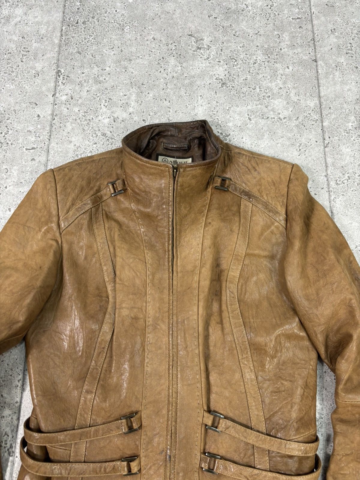 Archive Japanese Leather Jacket Rare 2000s Vintage Cropped