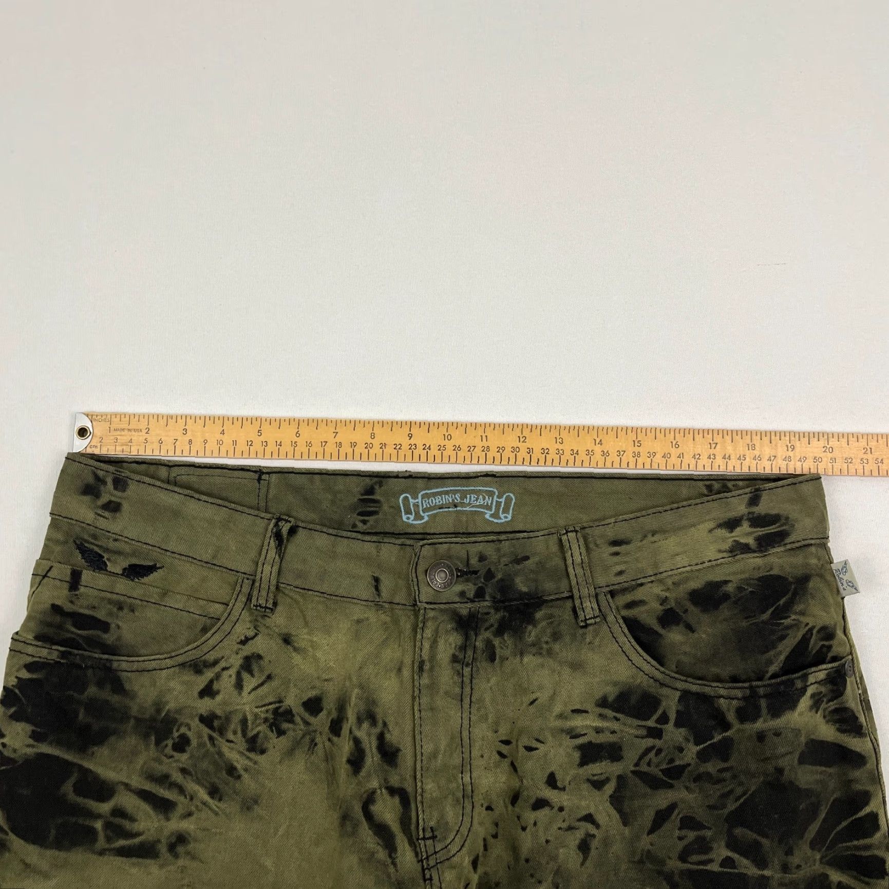 Vintage VINTAGE Robins Jeans Motard Moto Men 38x34 Green Black Dyed Wings Grunge Hip Hop Y2K VTG Jeans Mens Regular 38 Green 5-Pocket Design Denim Cotton Size US 38 / EU 54 - 6 Thumbnail