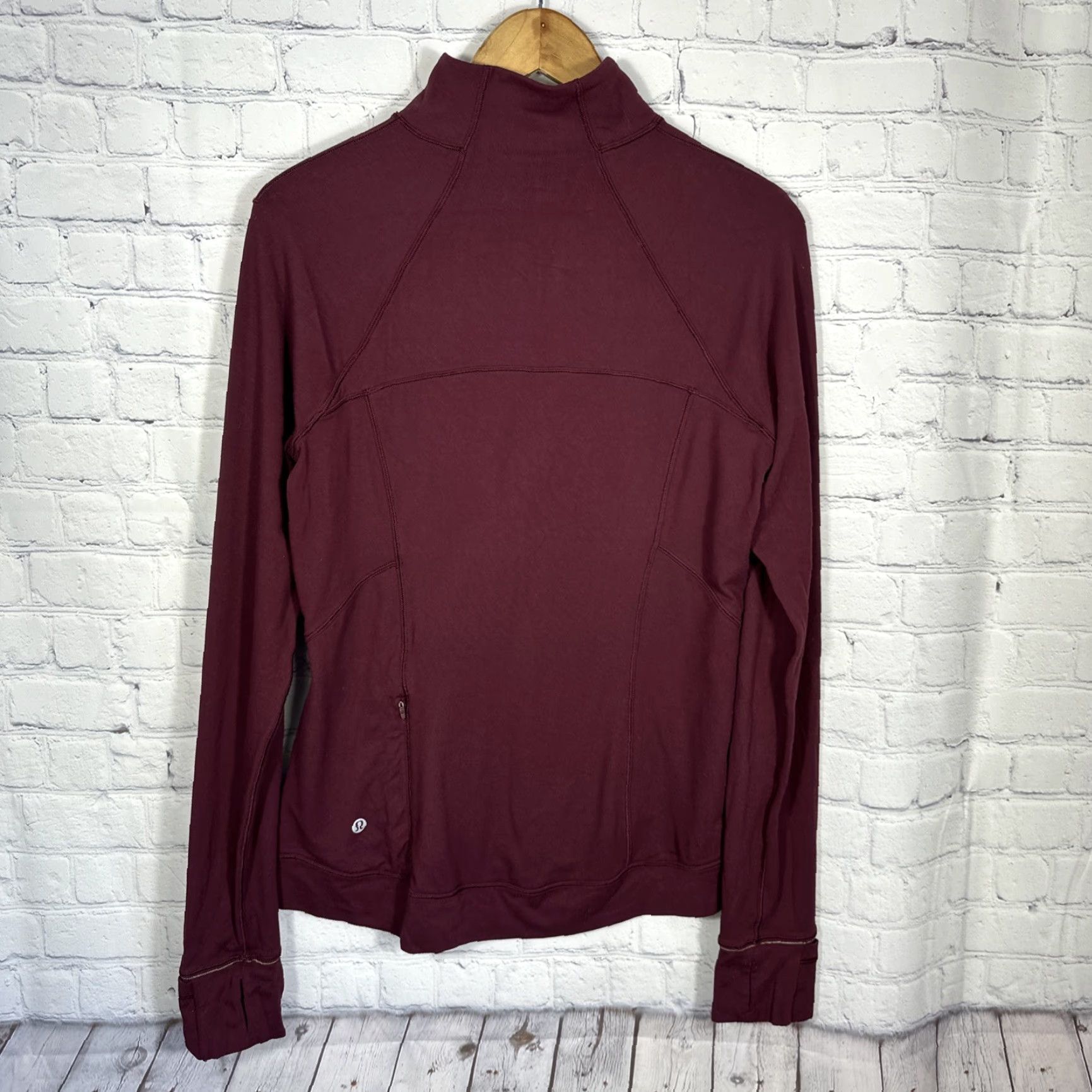 Lululemon Lululemon Outrun the Elements 1/2 Zip Burgundy 10 W3CJUS Athleisure Activewear Top Shirt Womens Pullover Mock Neck Zip Long Sleeve Breathable Stretch Size ONE SIZE - 5 Thumbnail