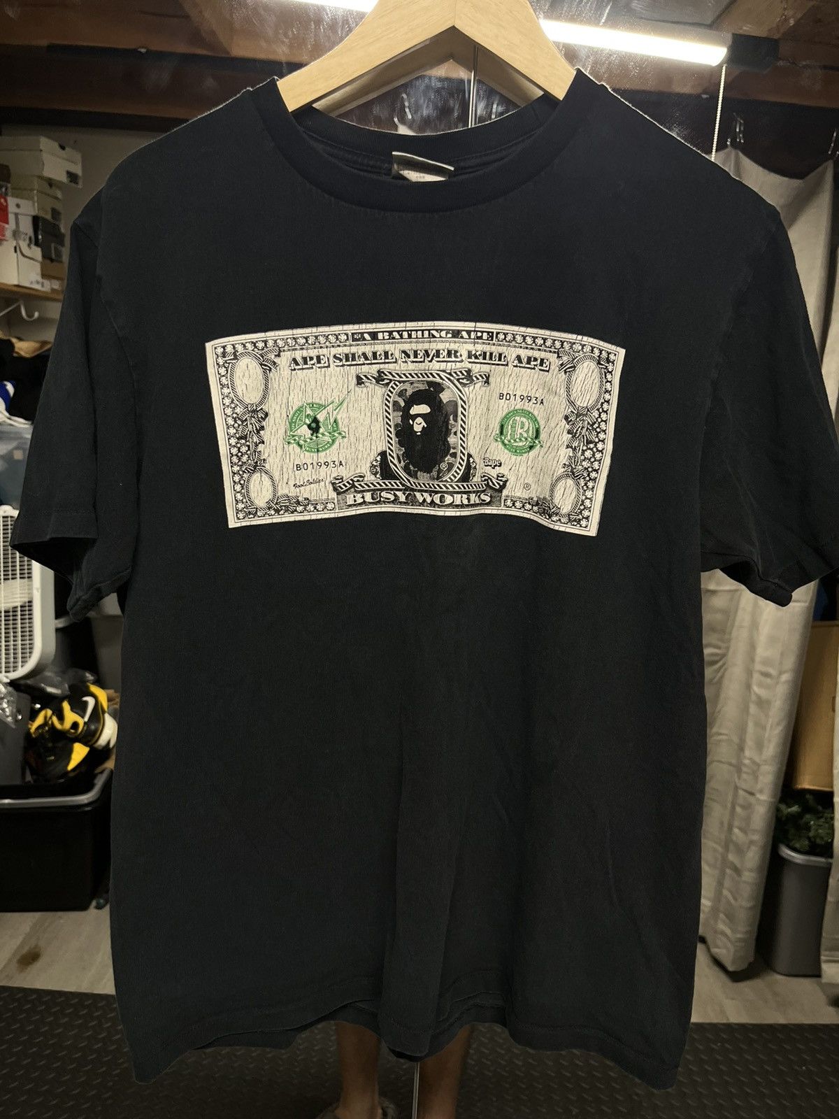 Bape Bape Dollar Tee Bank note rare shirt large ape shall not Size US L / EU 52-54 / 3 - 1 Thumbnail