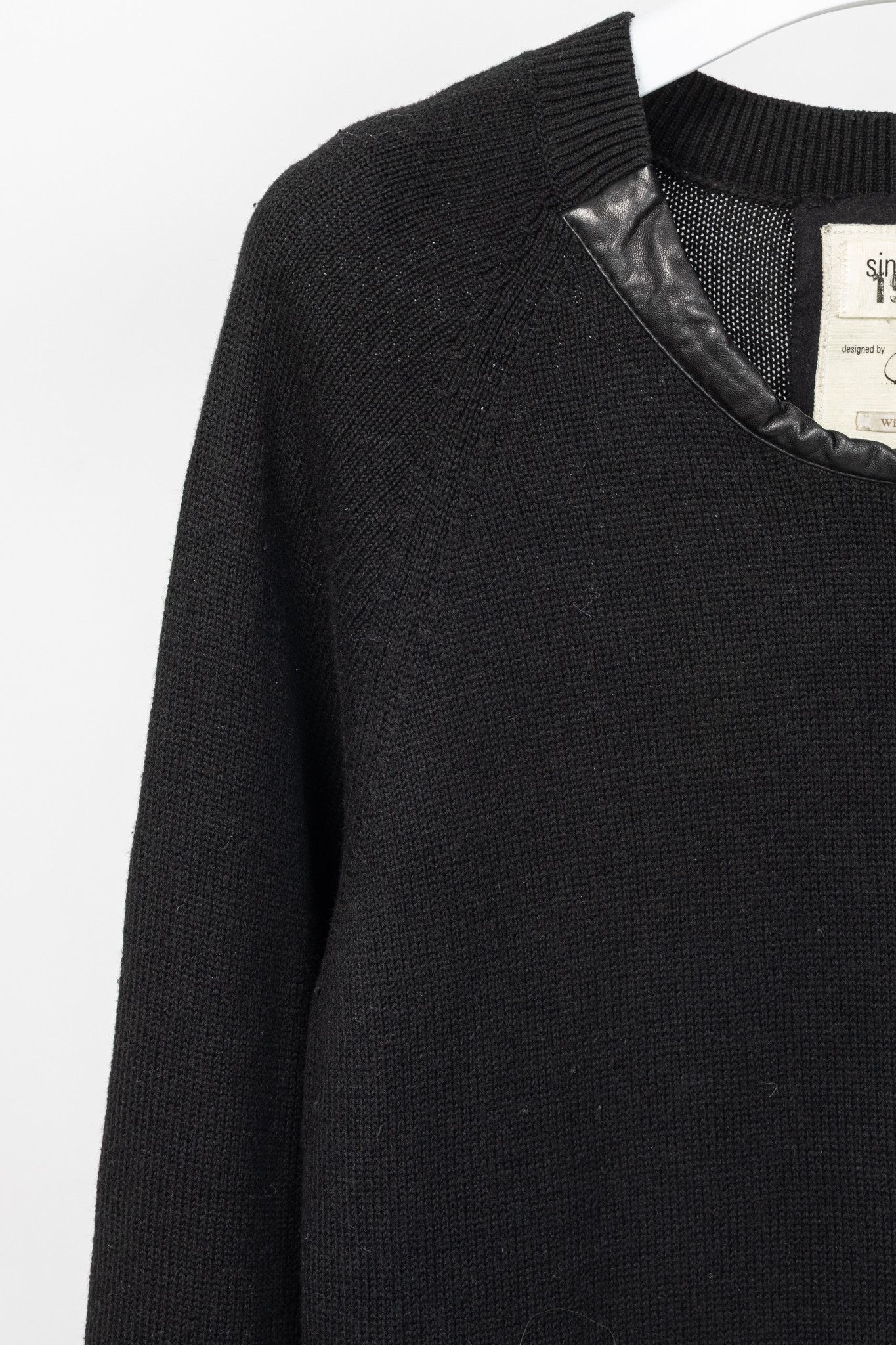 Annette Gortz Annette Gortz AW10 Fero Cotton & Wool Leather-Trim Sweater Size M / US 6-8 / IT 42-44 - 5 Thumbnail