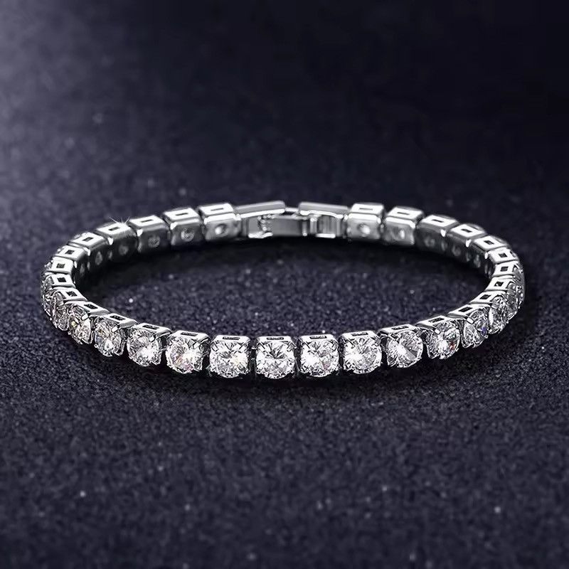 Jewelry Cubic Zirconia Crystal Tennis Bracelet Rhinestone Chain Size ONE SIZE - 2 Thumbnail