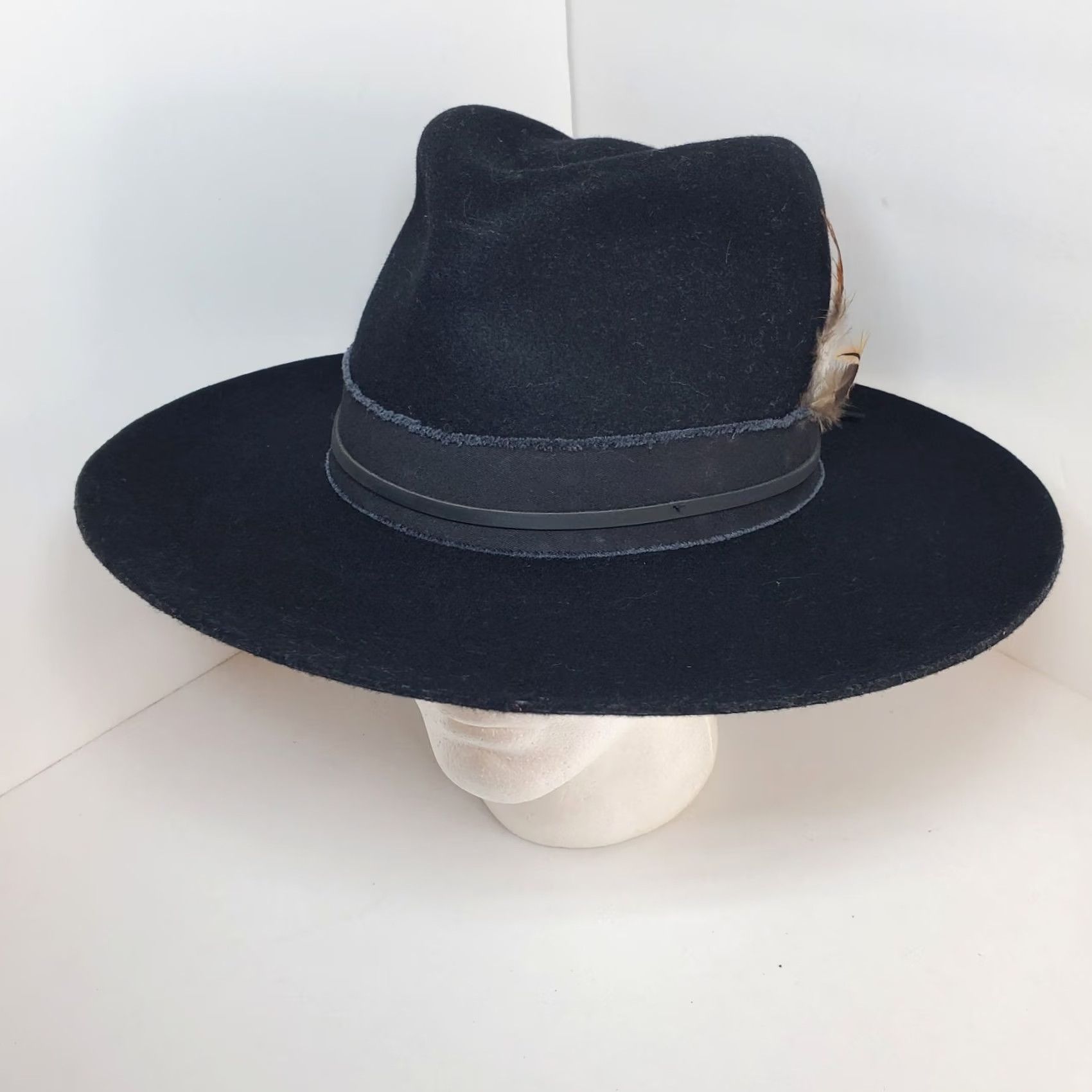 Vintage VINTAGE American Hat Makers Black Western Cowboy Hat Wool Felt Wide Brim M Adult Men Cap Rancher USA Rodeo Size ONE SIZE - 3 Thumbnail
