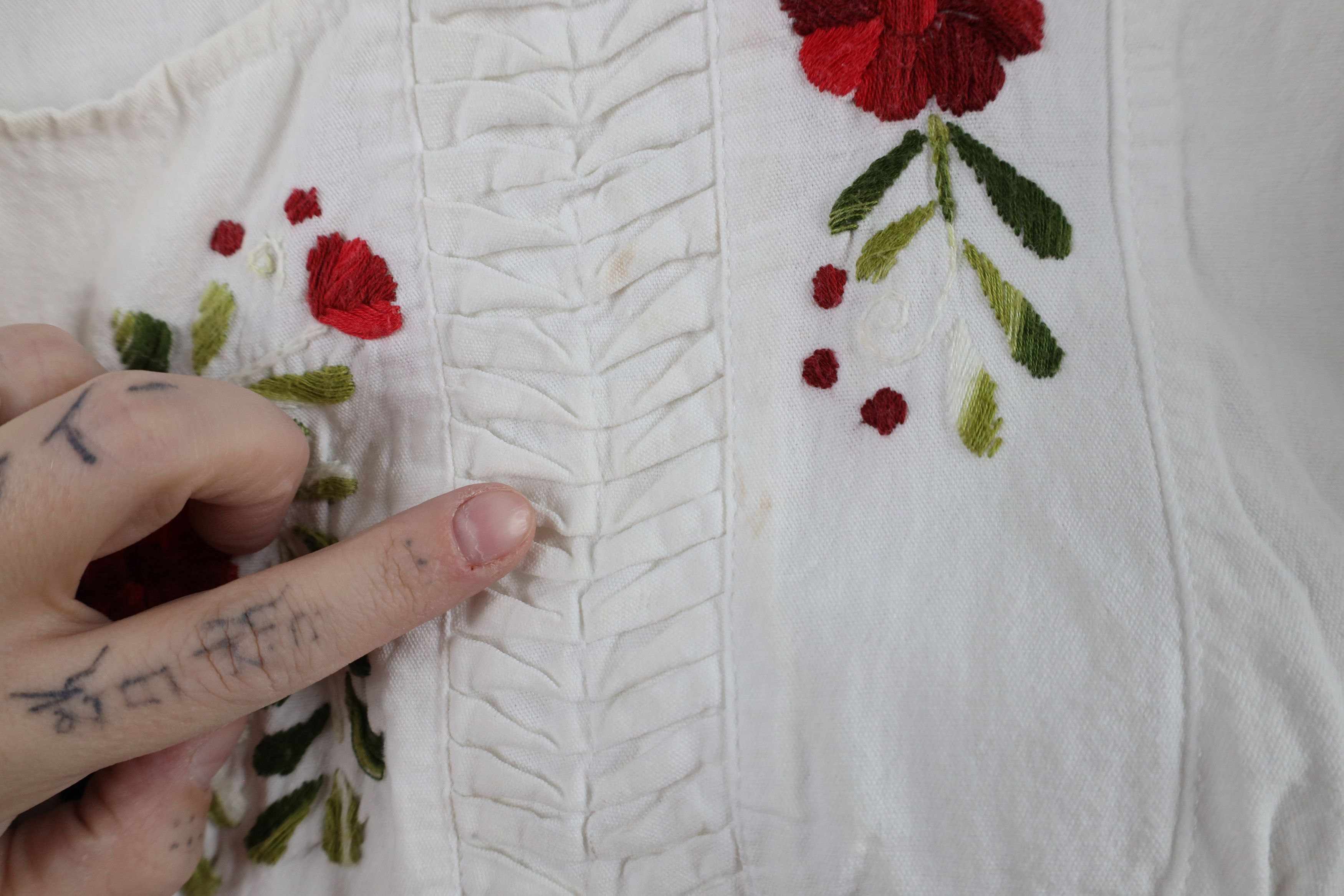 Vintage Vintage 70s Streetwear Embroidered Flower Boho Chic Shirt Size L / US 10 / IT 46 - 7 Thumbnail