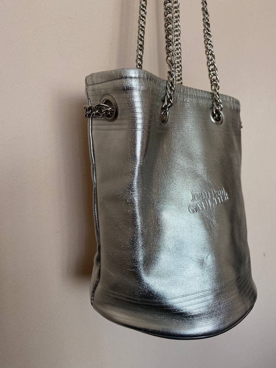 Jean Paul Gaultier Jean Paul Gaultier silver bucket bag leather silver red Size ONE SIZE - 3 Thumbnail