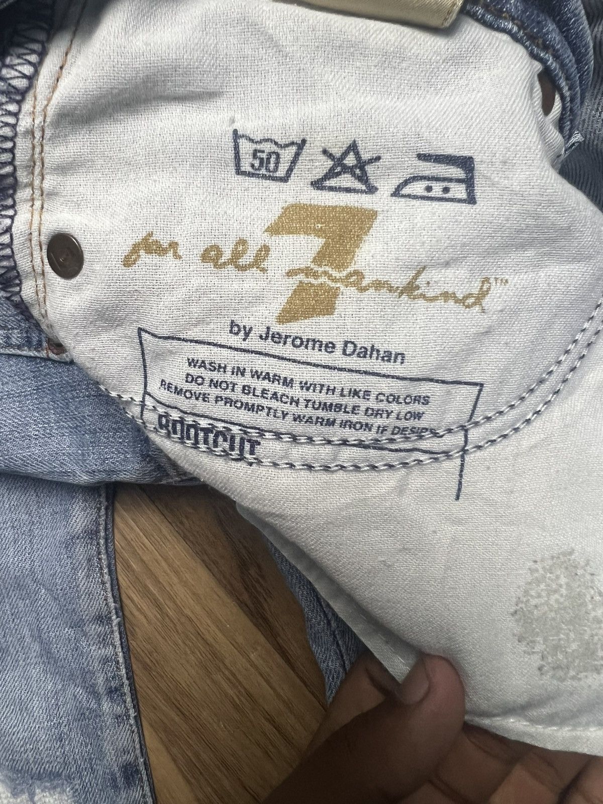 14th Addiction 7 For All Mankind Bootcut Jeans Distressed Denim (42) Size 27" / US 4 / IT 40 - 11 Thumbnail
