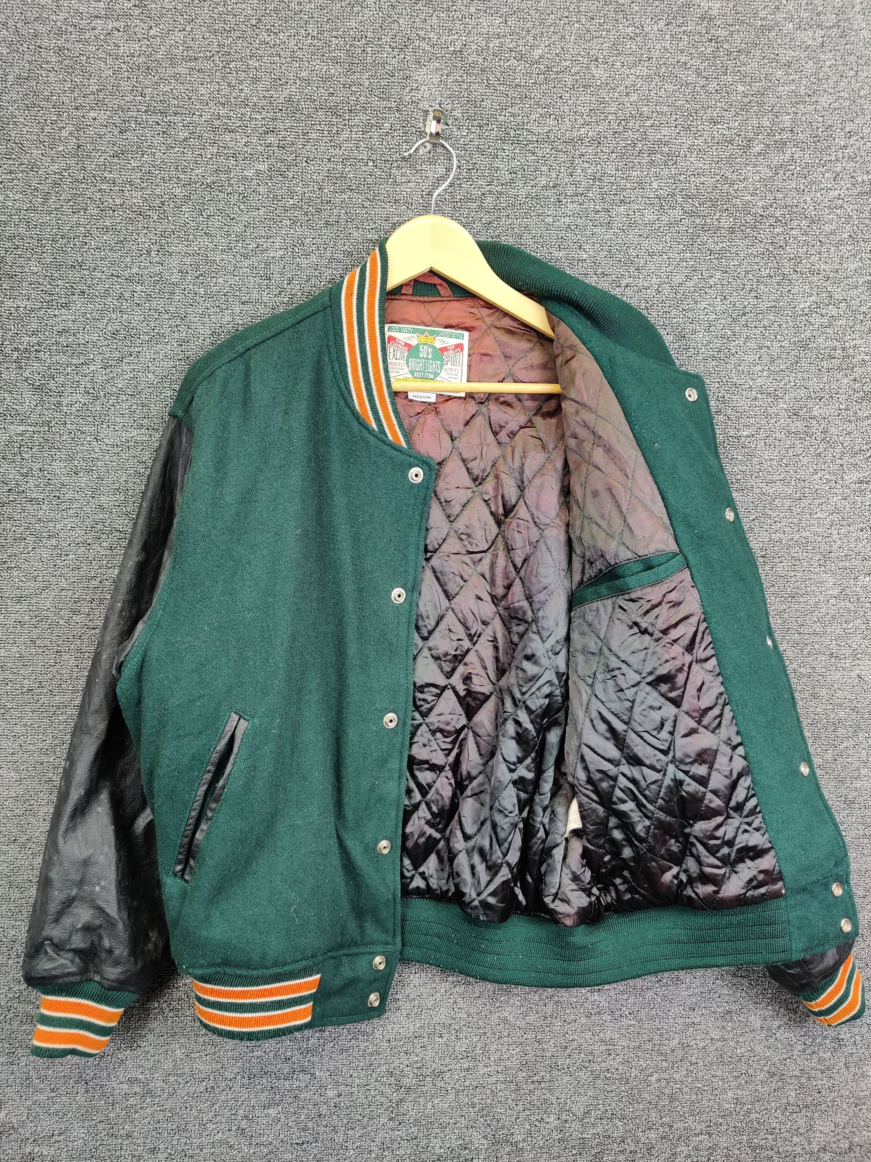 Japanese Brand Vintage Bright Light Embroidery Wool Varsity Leather Jacket Size US M / EU 48-50 / 2 - 7 Thumbnail