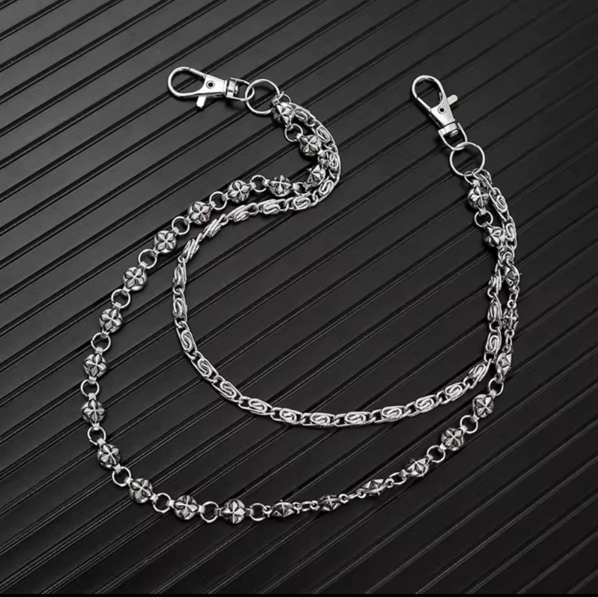 Other Trendy Hip Hop Double Layer Jeans Chain with Keychain Size ONE SIZE - 1 Thumbnail