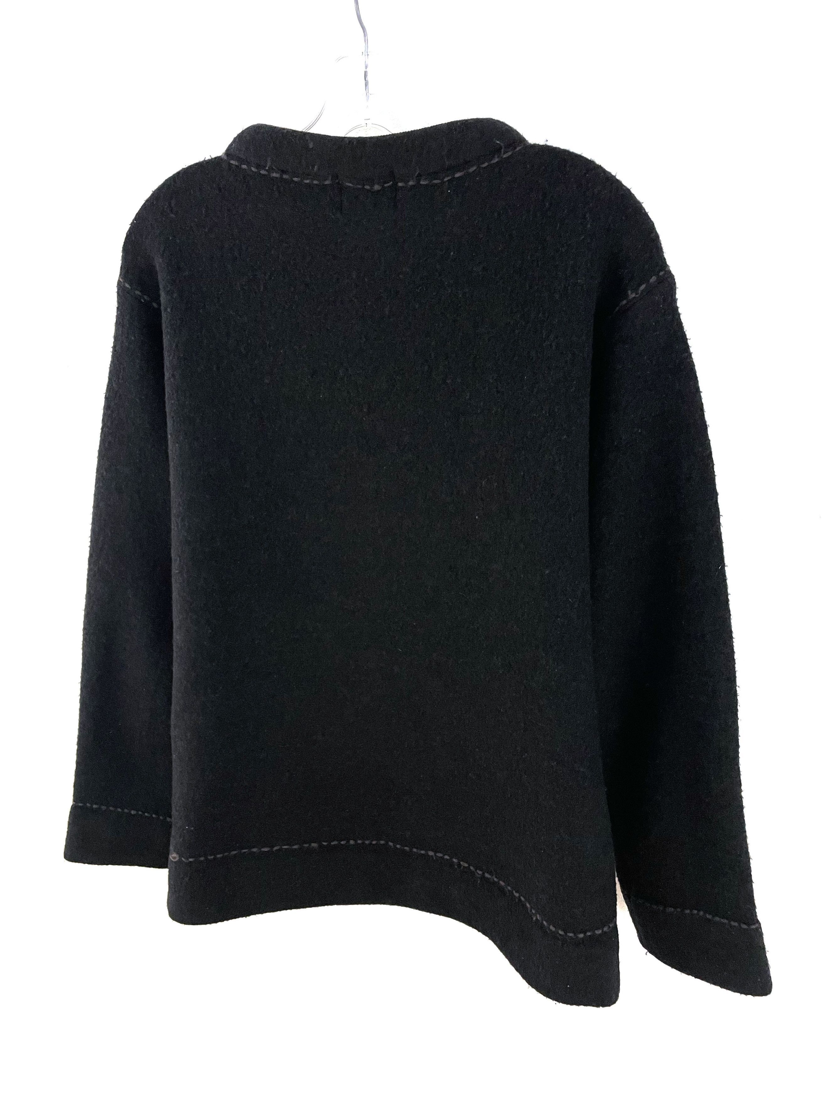Yohji Yamamoto AAR Contrast Stitch Wool Sweater Size US L / EU 52-54 / 3 - 8 Thumbnail