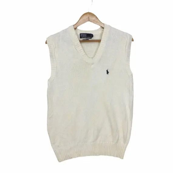Polo Ralph Lauren Vtg 90' POLO RALPH LAUREN Small Pony Knitwear Sweater Tank Size US L / EU 52-54 / 3 - 1 Thumbnail