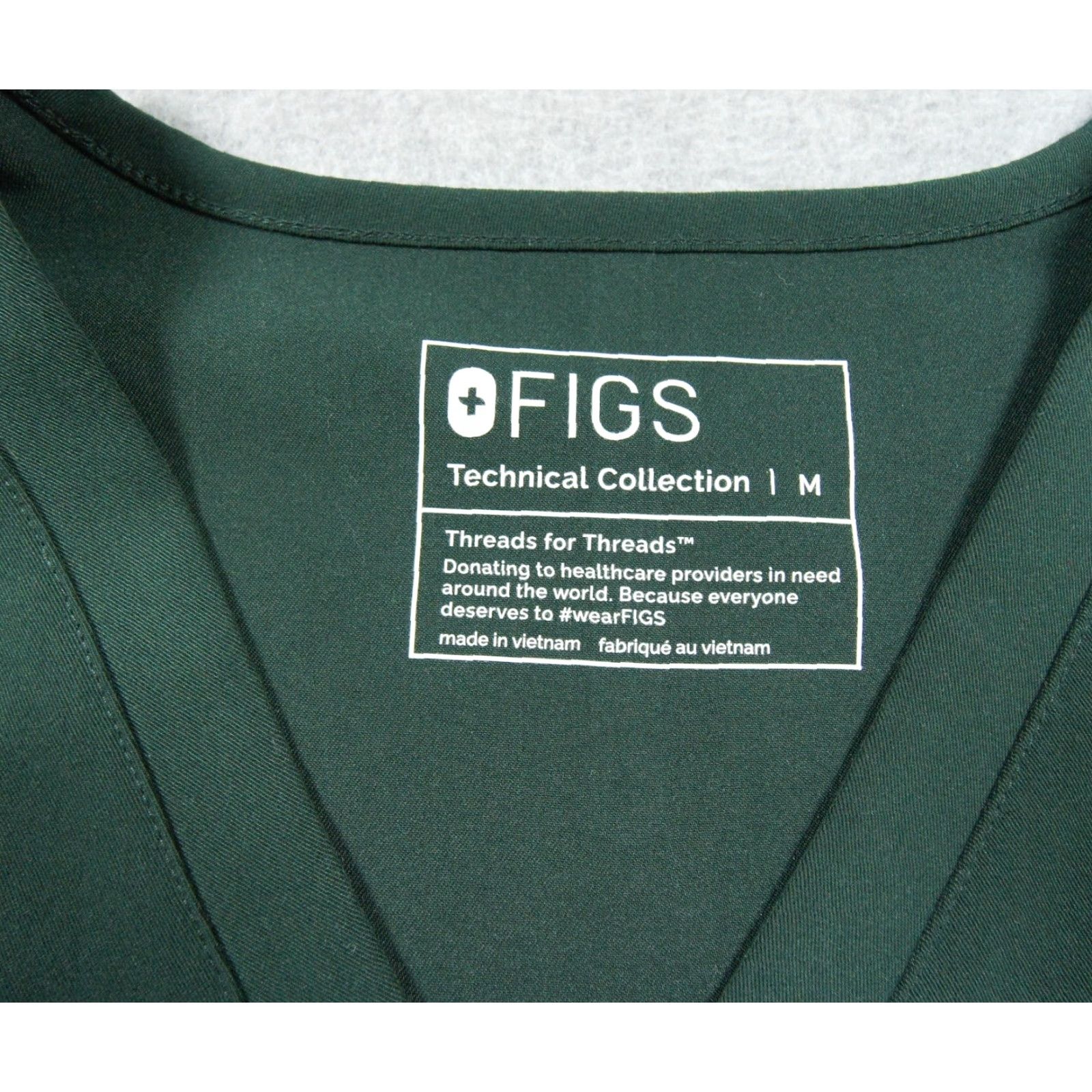 Vintage Figs Shirt Womens Medium Green Scrub Top Nurse Medical Workwear Stretch Ladies Size M / US 6-8 / IT 42-44 - 7 Thumbnail