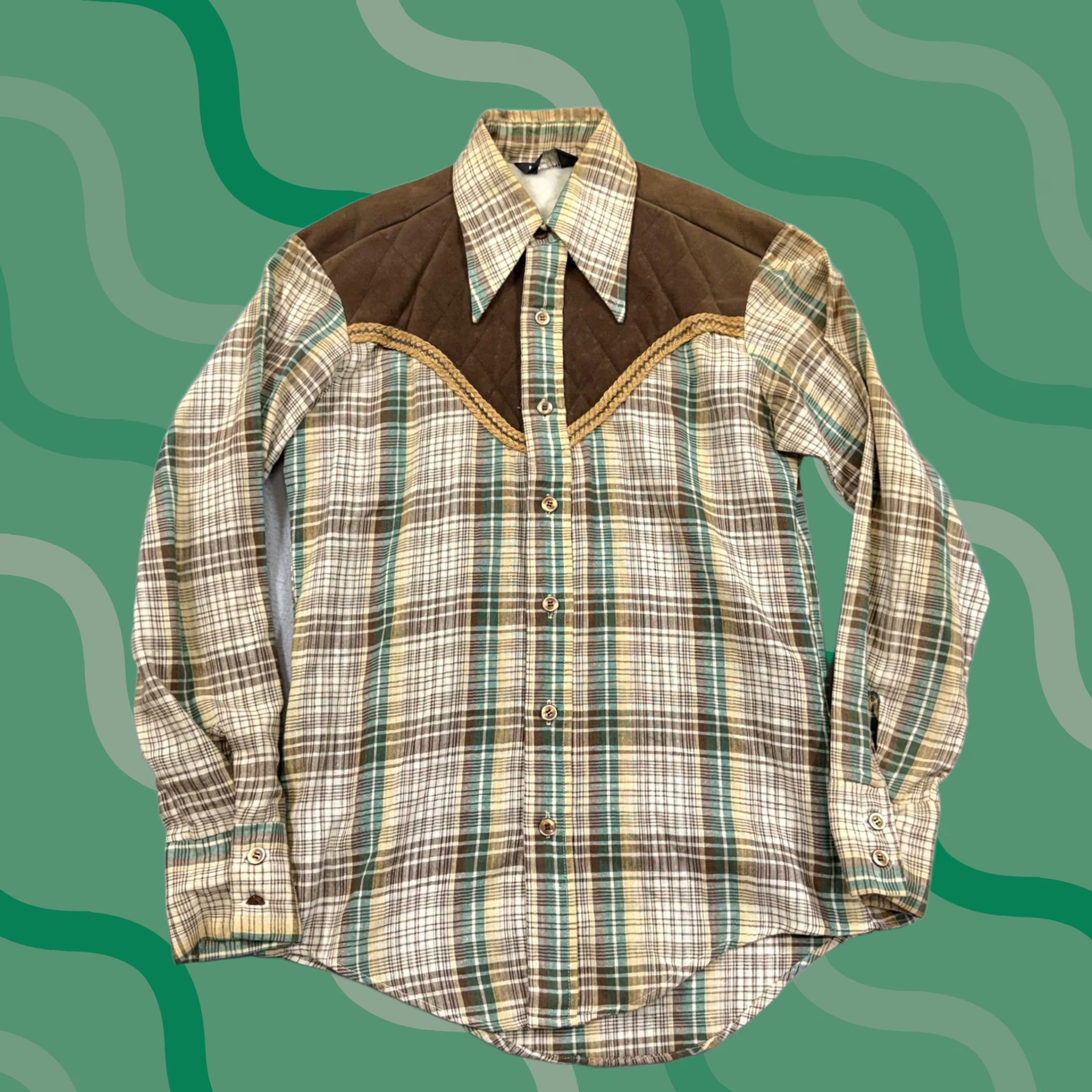 Vintage VINTAGE Vanderbilt Shirt Mens M Brown Plaid Western Quilted Lined 70s Size US M / EU 48-50 / 2 - 1 Thumbnail