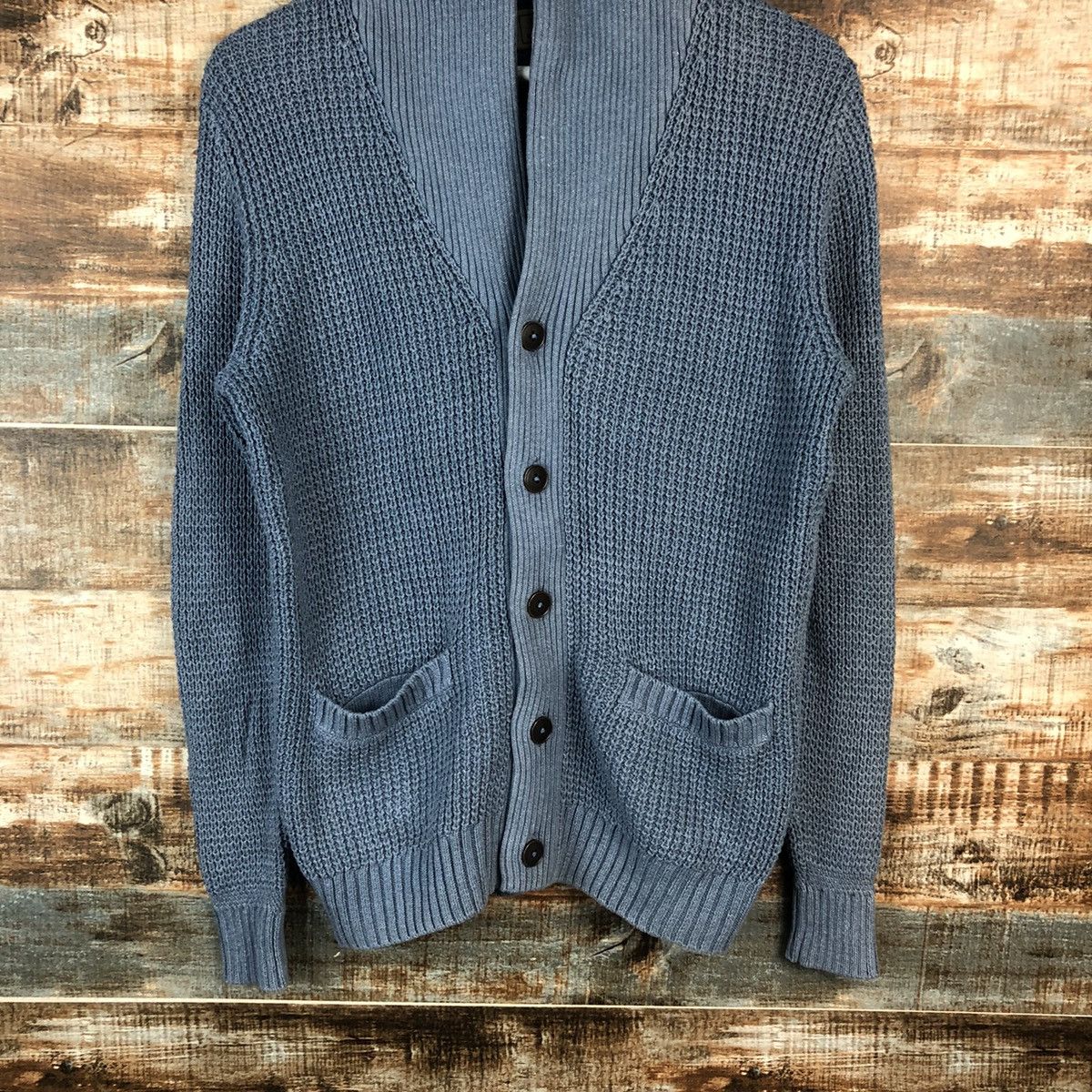 Homespun Knitwear × Japanese Brand DL Green Label Blue Cardigan Knitwear #C047 Size US M / EU 48-50 / 2 - 3 Thumbnail