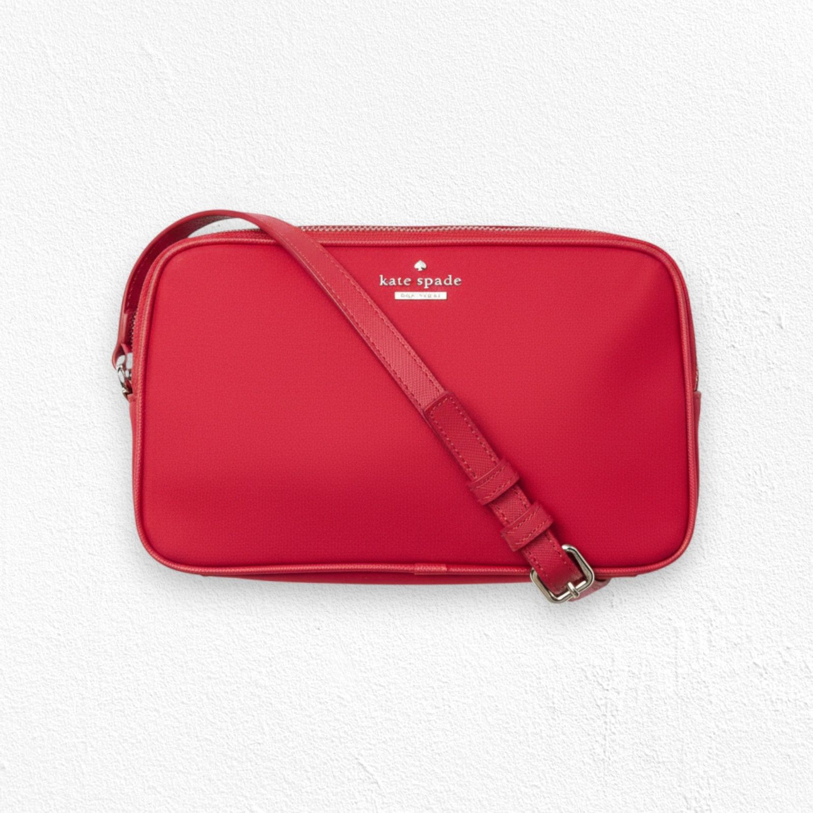 Kate Spade Red Nylon Crossbody Bag Purse Adjustable Strap Size ONE SIZE - 1 Thumbnail
