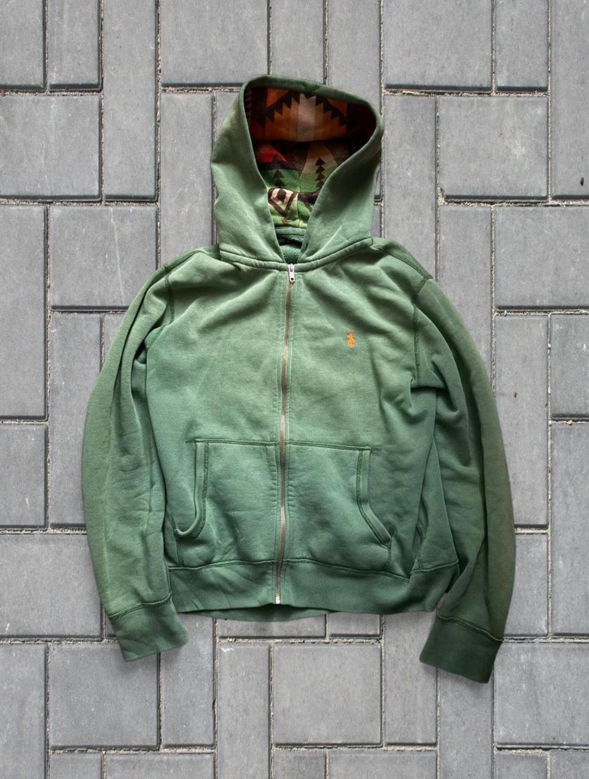 Polo Ralph Lauren Polo Ralph Lauren Rare Green Aztec Zip-up Hoodie Size US M / EU 48-50 / 2 - 1 Preview